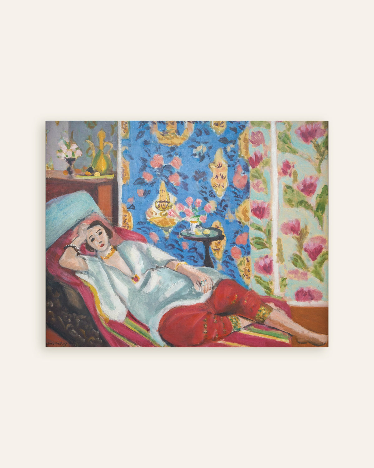Poster van Odalisque met rode pofbroek (1924-1925) van Henri Matisse, miniatuur