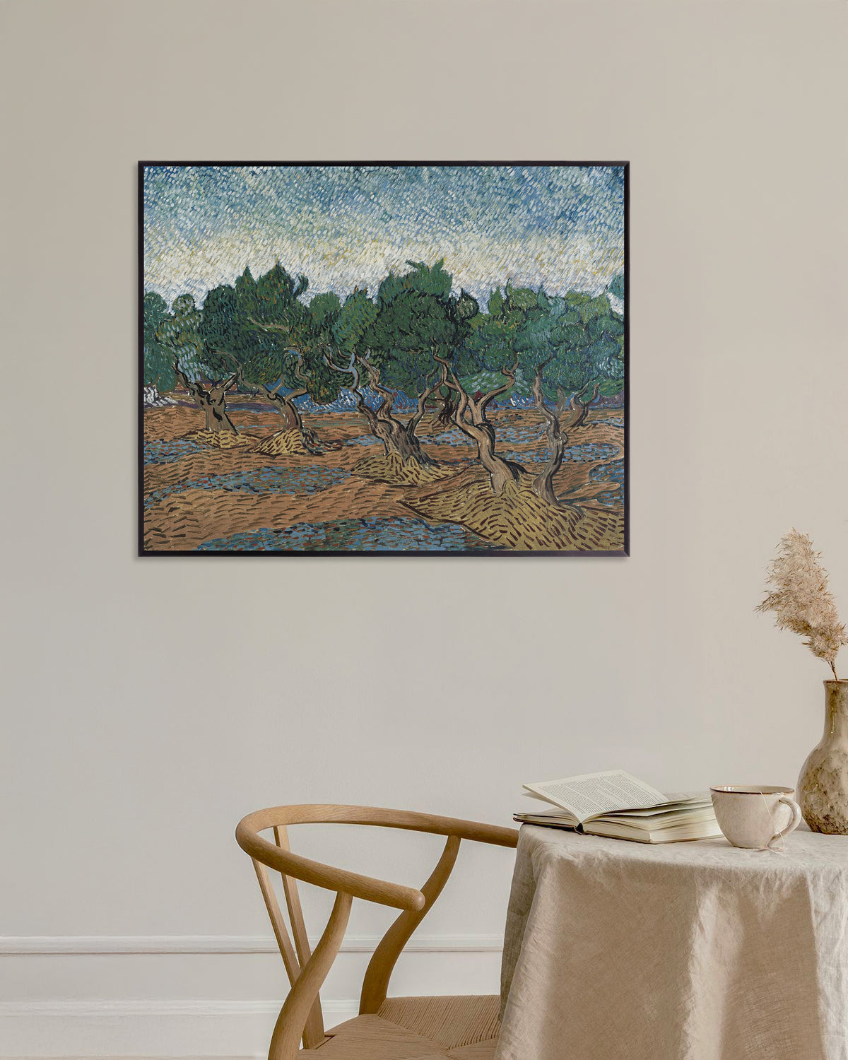 Poster van Olijfgaard (1889) van Vincent van Gogh, met metalen lijst