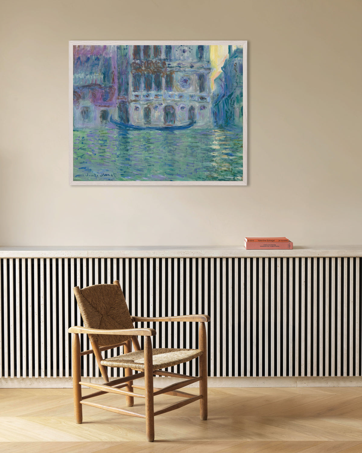 Poster Palazzo Dario (1908) van Claude Monet met witte houten lijst