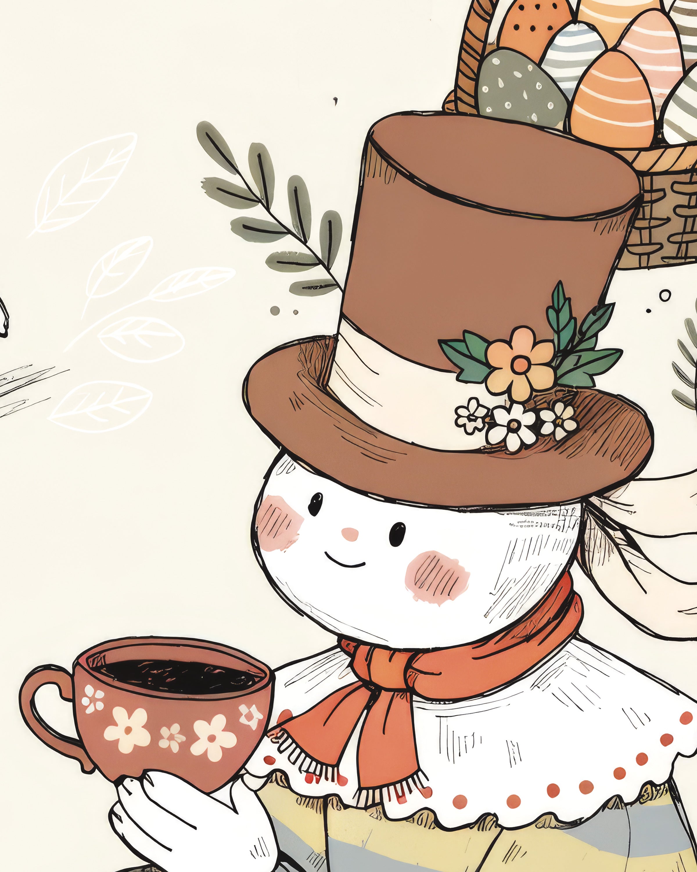 Paas Theepauze Illustratie Poster