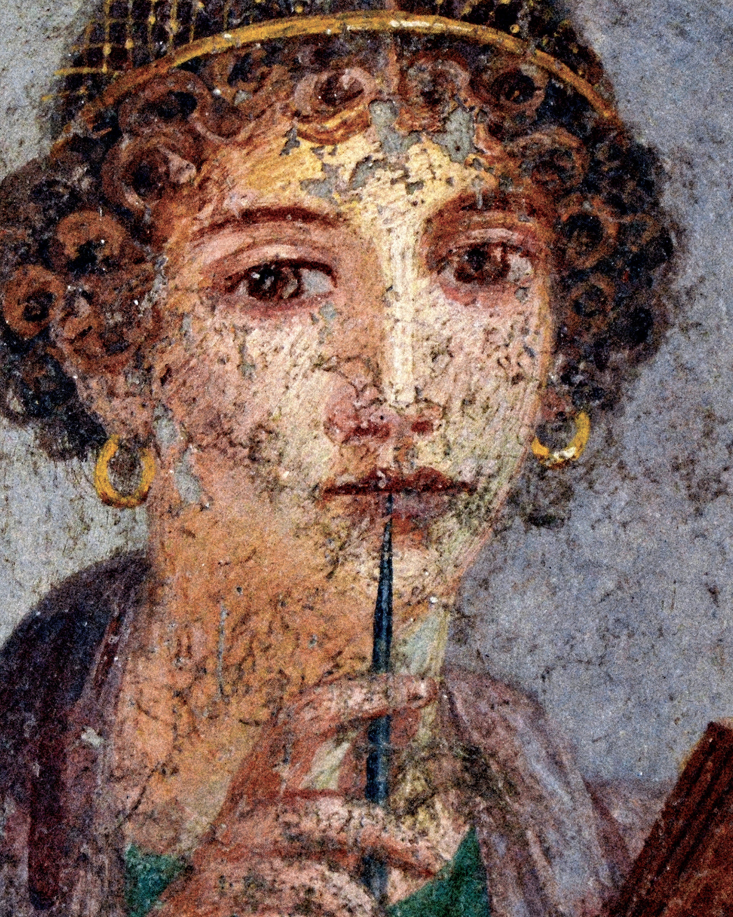 Sappho fresco poster uit Pompeii