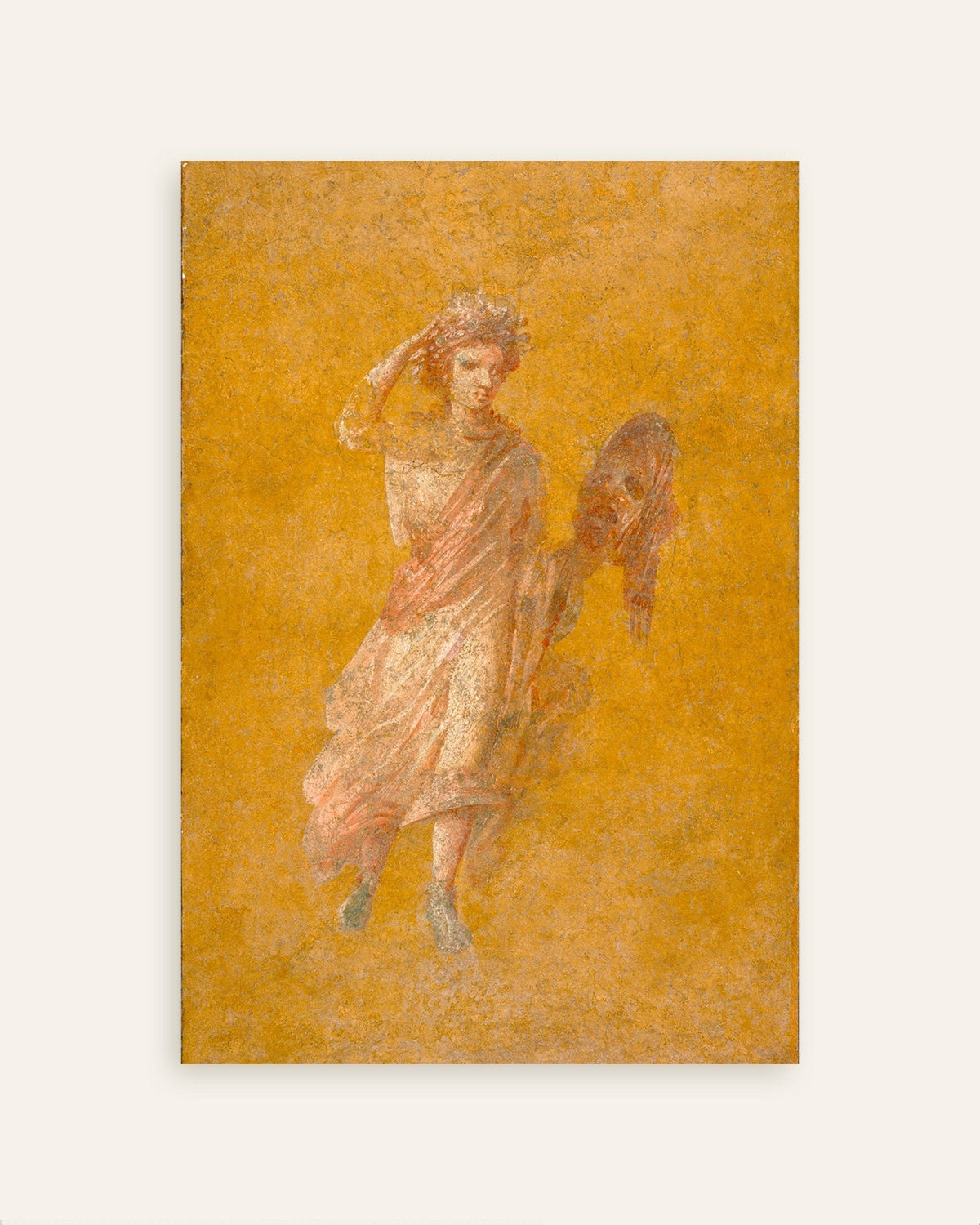 Poster van het frescofragment met de muze Melpomene uit Pompeii, een van de posters uit de set