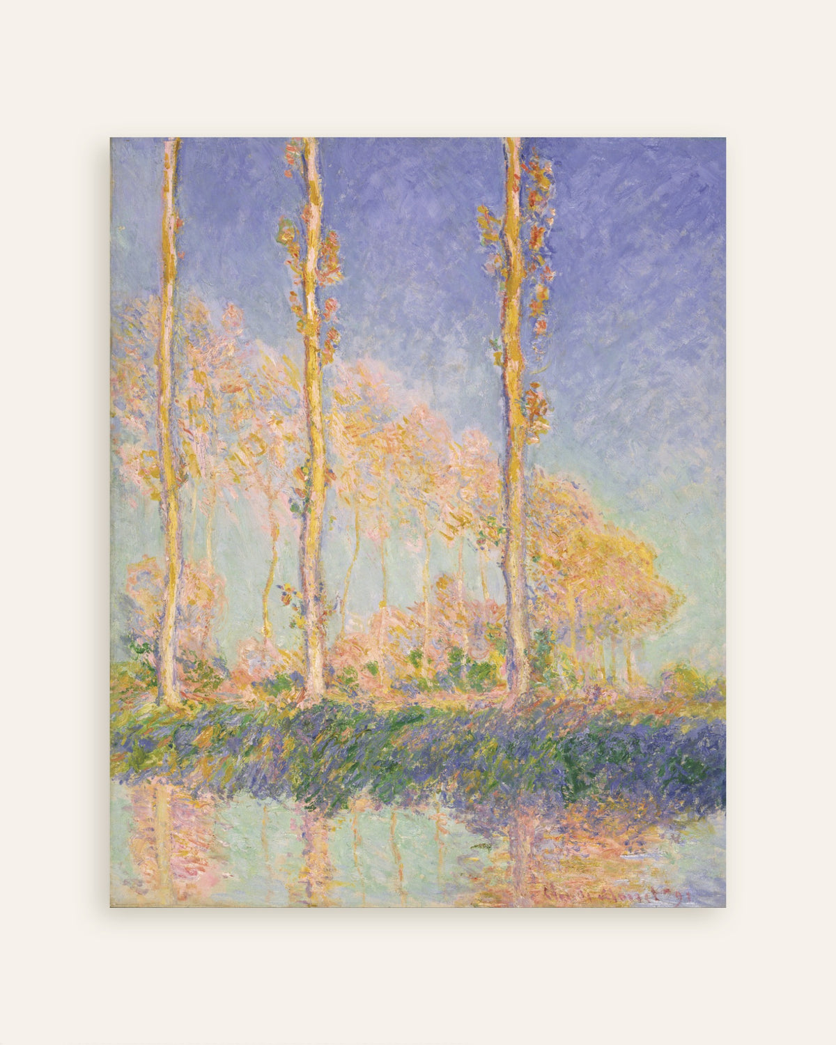 Poster Populieren (1891) van Claude Monet, miniatuur