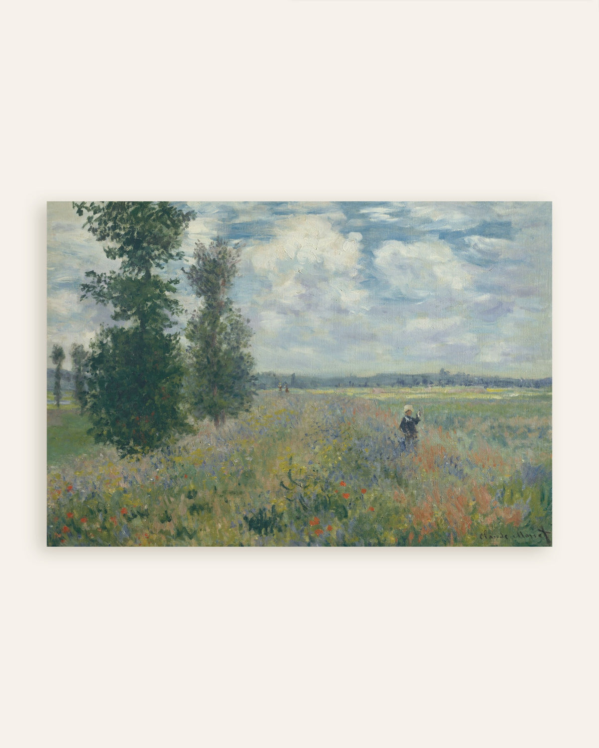 Poster Klaprozenvelden bij Argenteuil (1875) van Claude Monet, miniatuur