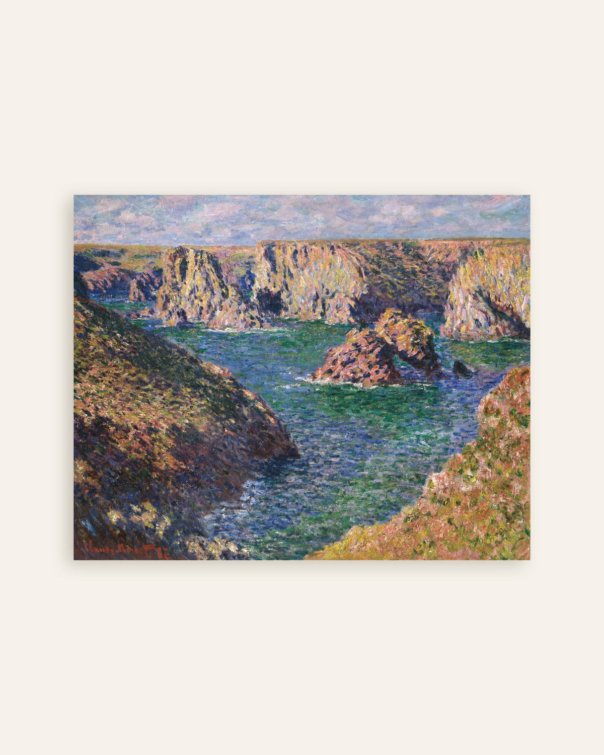 Poster Port-Domois, Belle-Île (1887) van Claude Monet, miniatuur