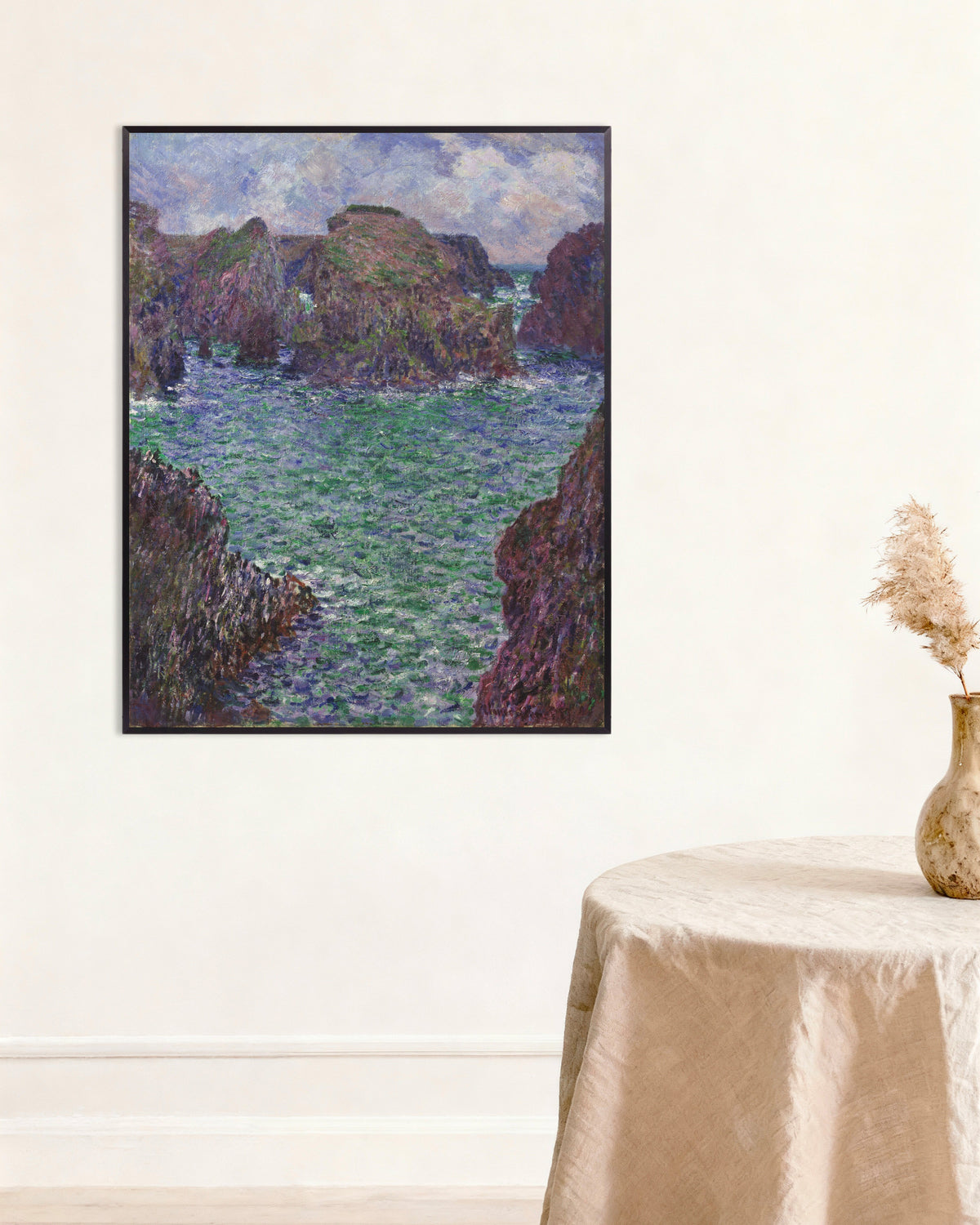 Poster Port-Goulphar, Belle-Île (1887) van Claude Monet met metalen lijst