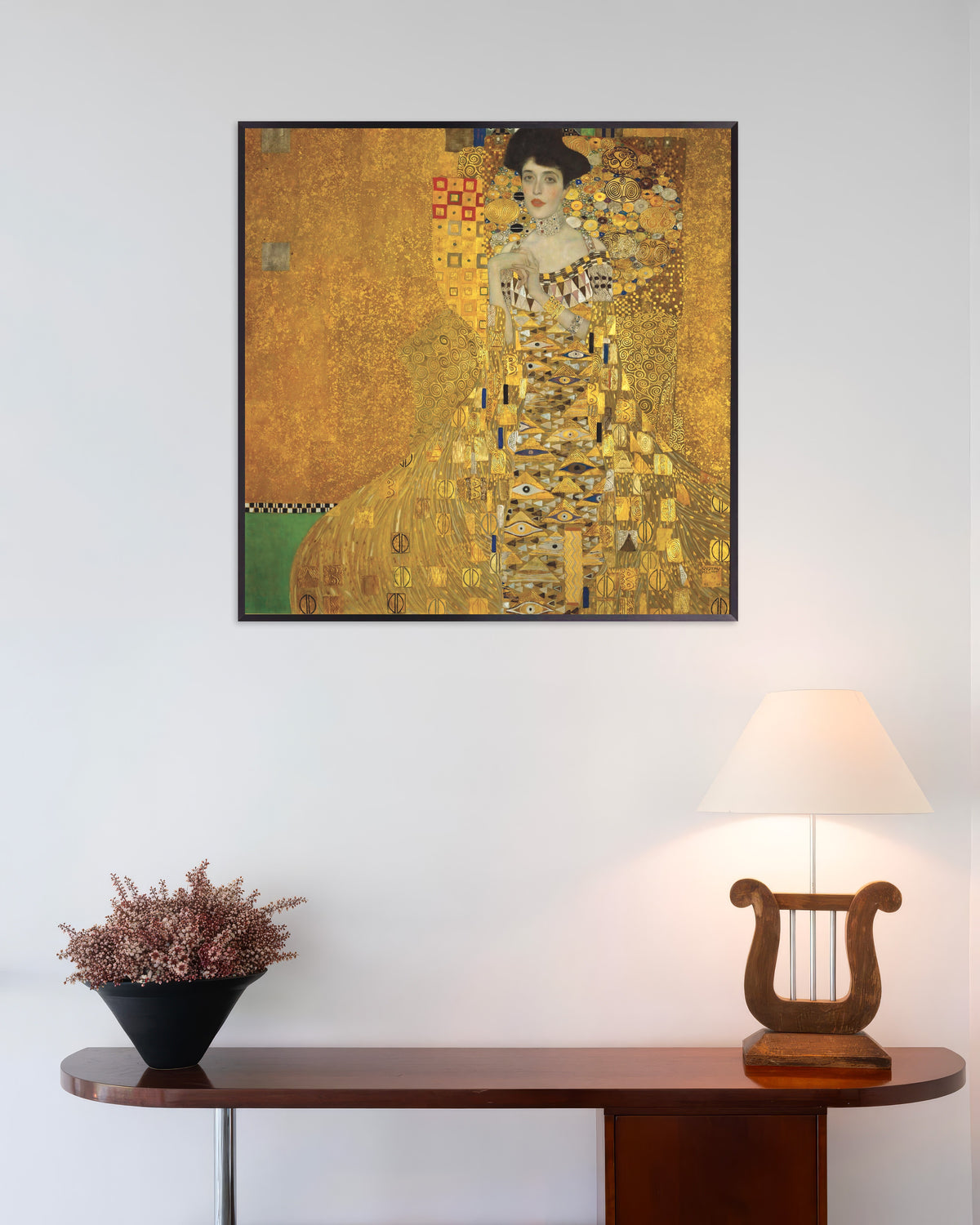 Poster Portret van Adele Bloch-Bauer I (1907) van Gustav Klimt met metalen lijst