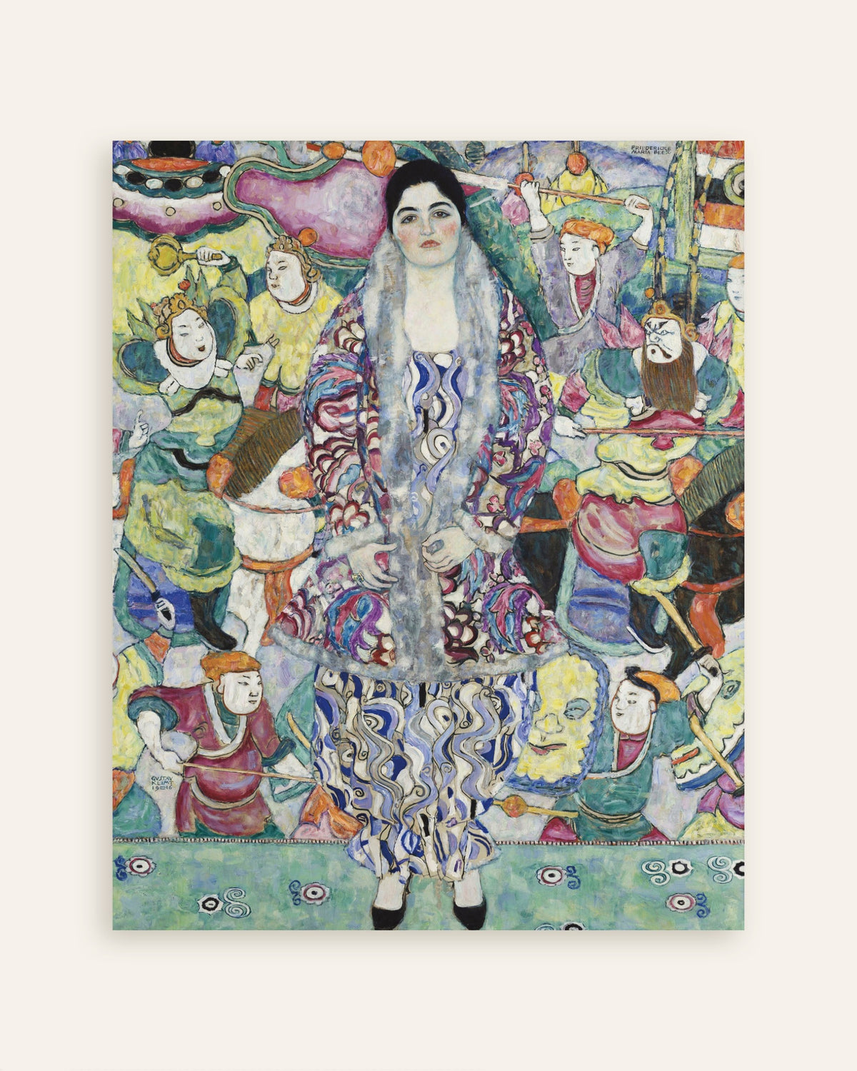 Poster van Portret van Friederike Maria Beer (1916) van Gustav Klimt, miniatuur