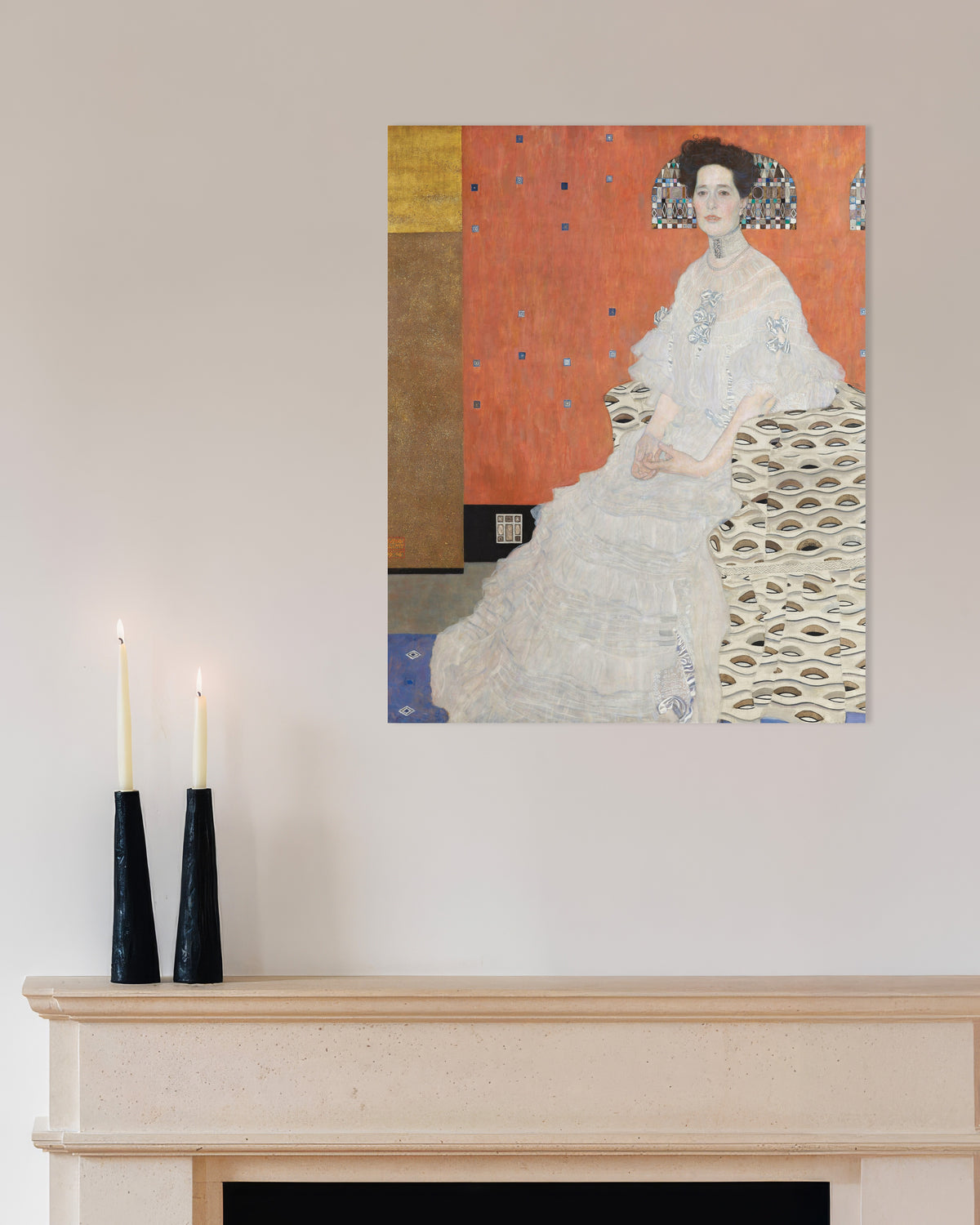 Poster Portret van Fritza Riedler (1906) van Gustav Klimt