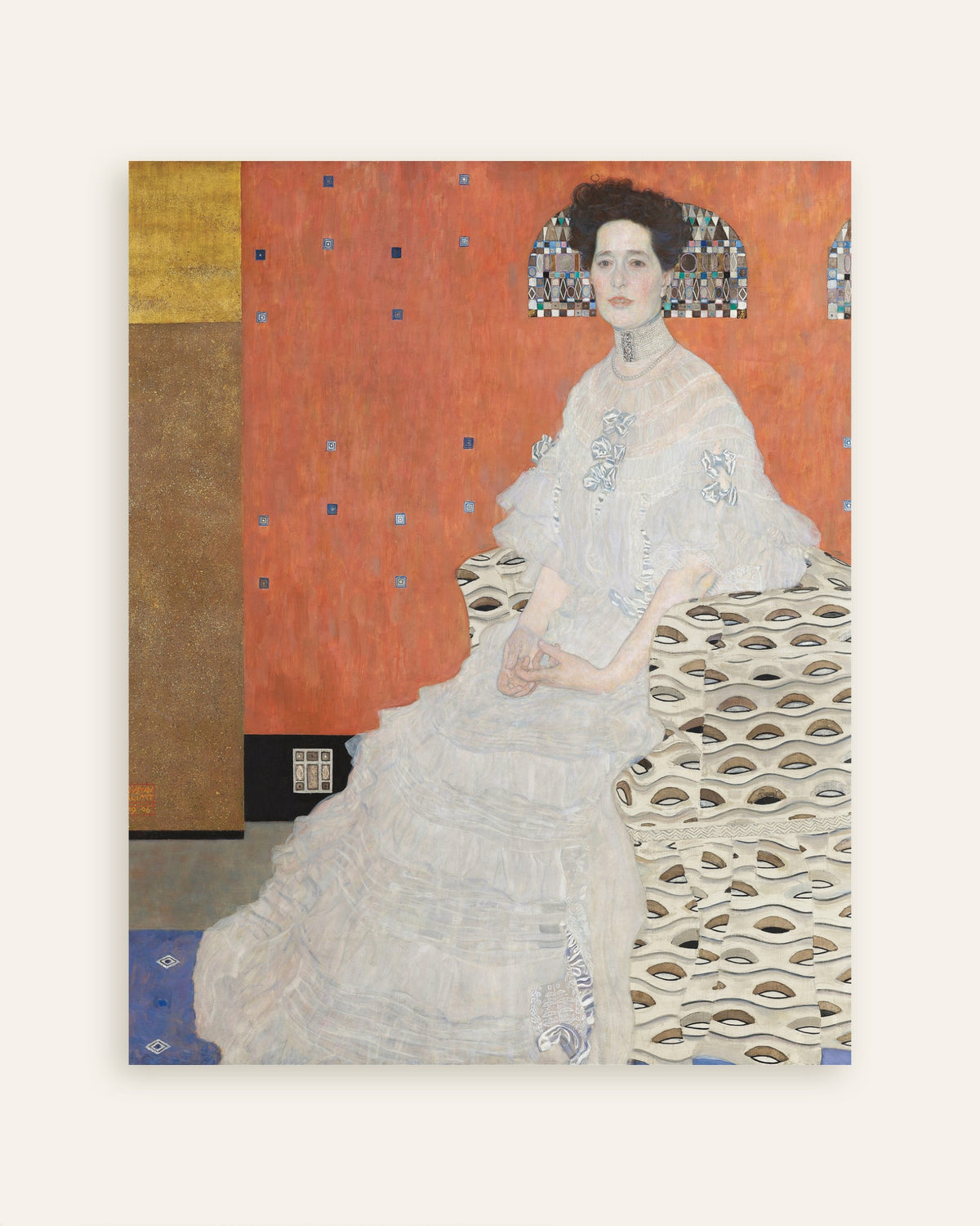 Poster Portret van Fritza Riedler (1906) van Gustav Klimt, miniatuur