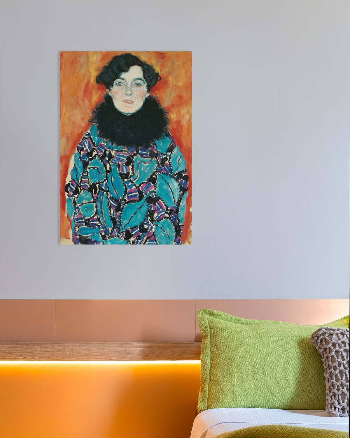 Poster Portret van Johanna Staude (1917) van Gustav Klimt
