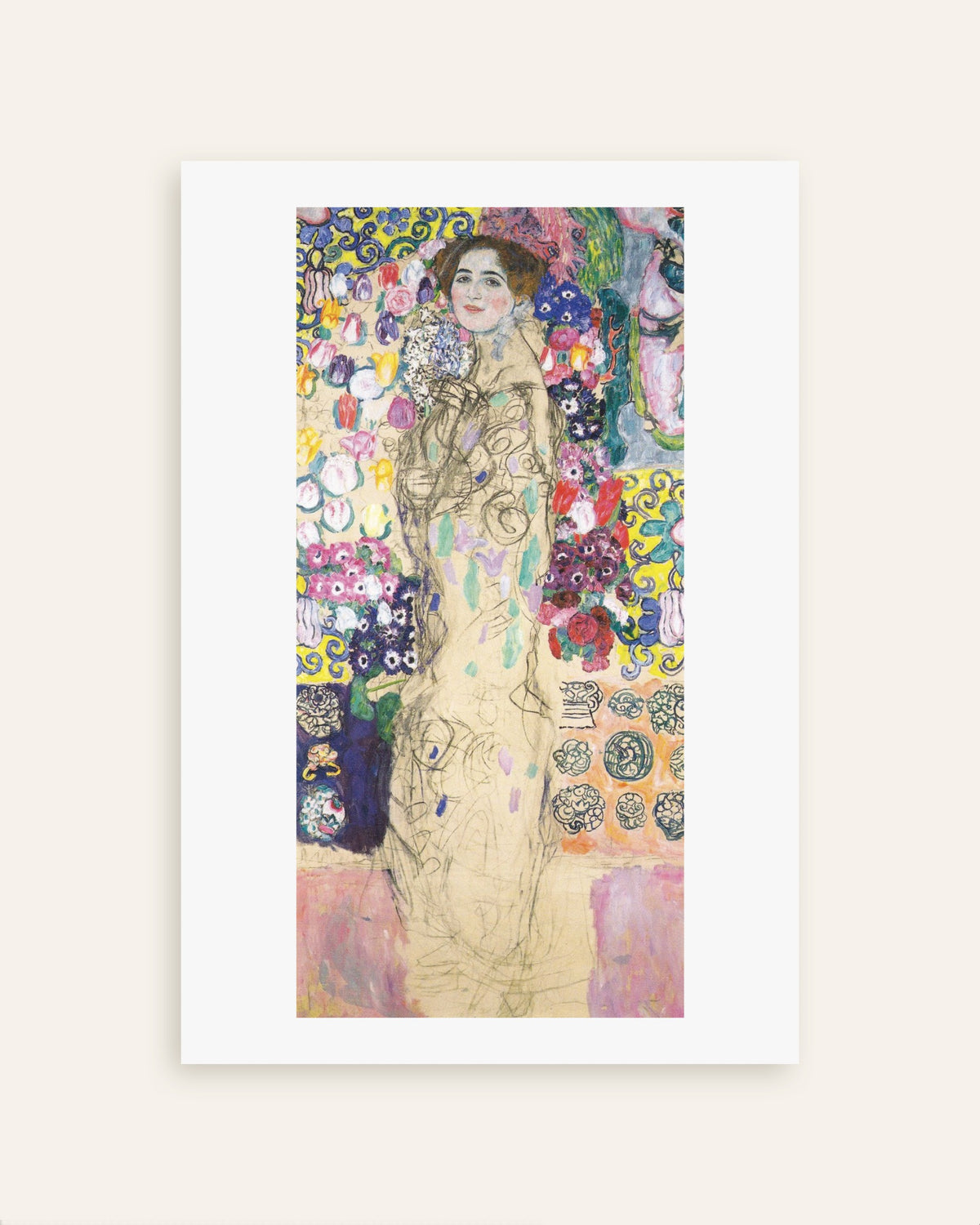 Poster Portret van Maria Munk (1917–1918) van Gustav Klimt, miniatuur