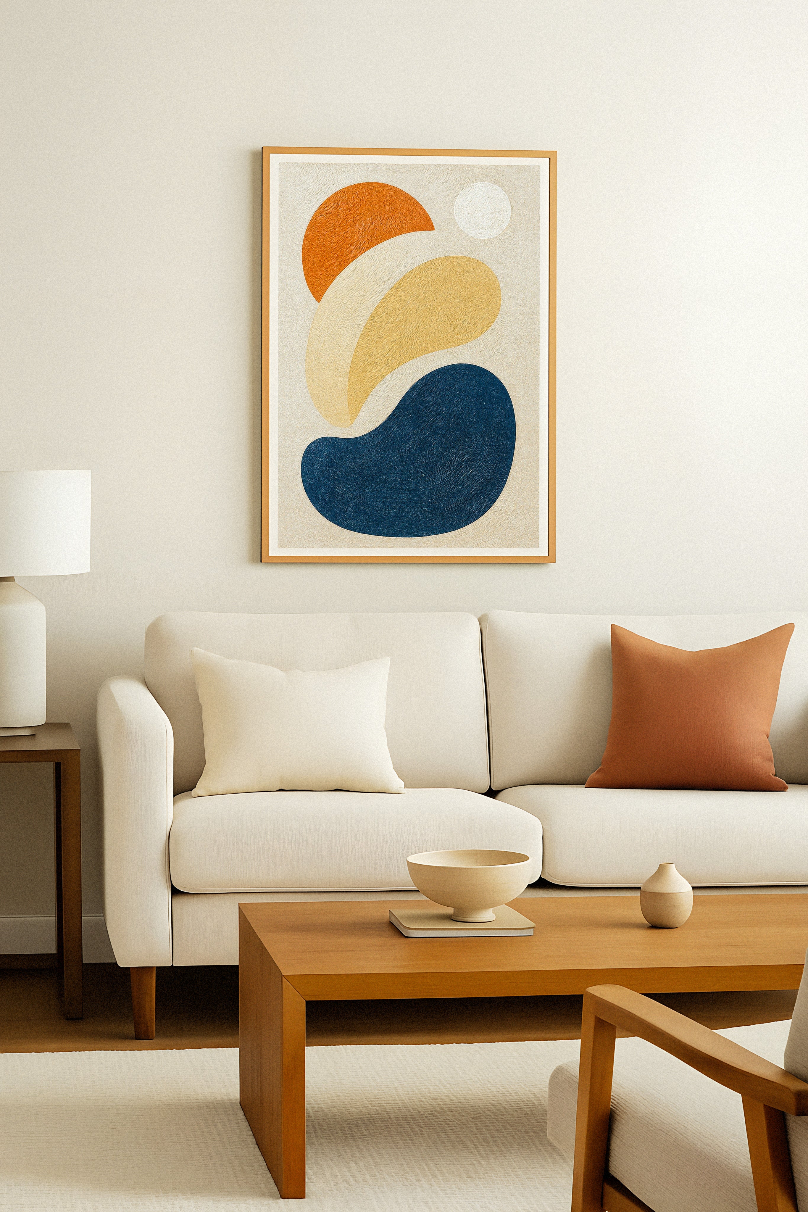 Intrications – abstracte vormen poster in aardse tinten