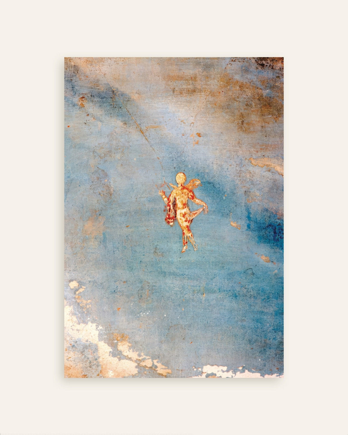 Poster van het fresco Psyche op blauw uit het Huis van Venus in Pompeii