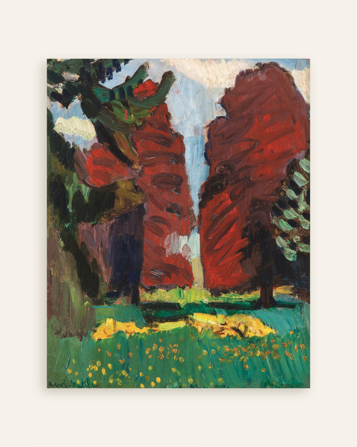 Poster van Paarse beuken (1901) van Henri Matisse, miniatuur