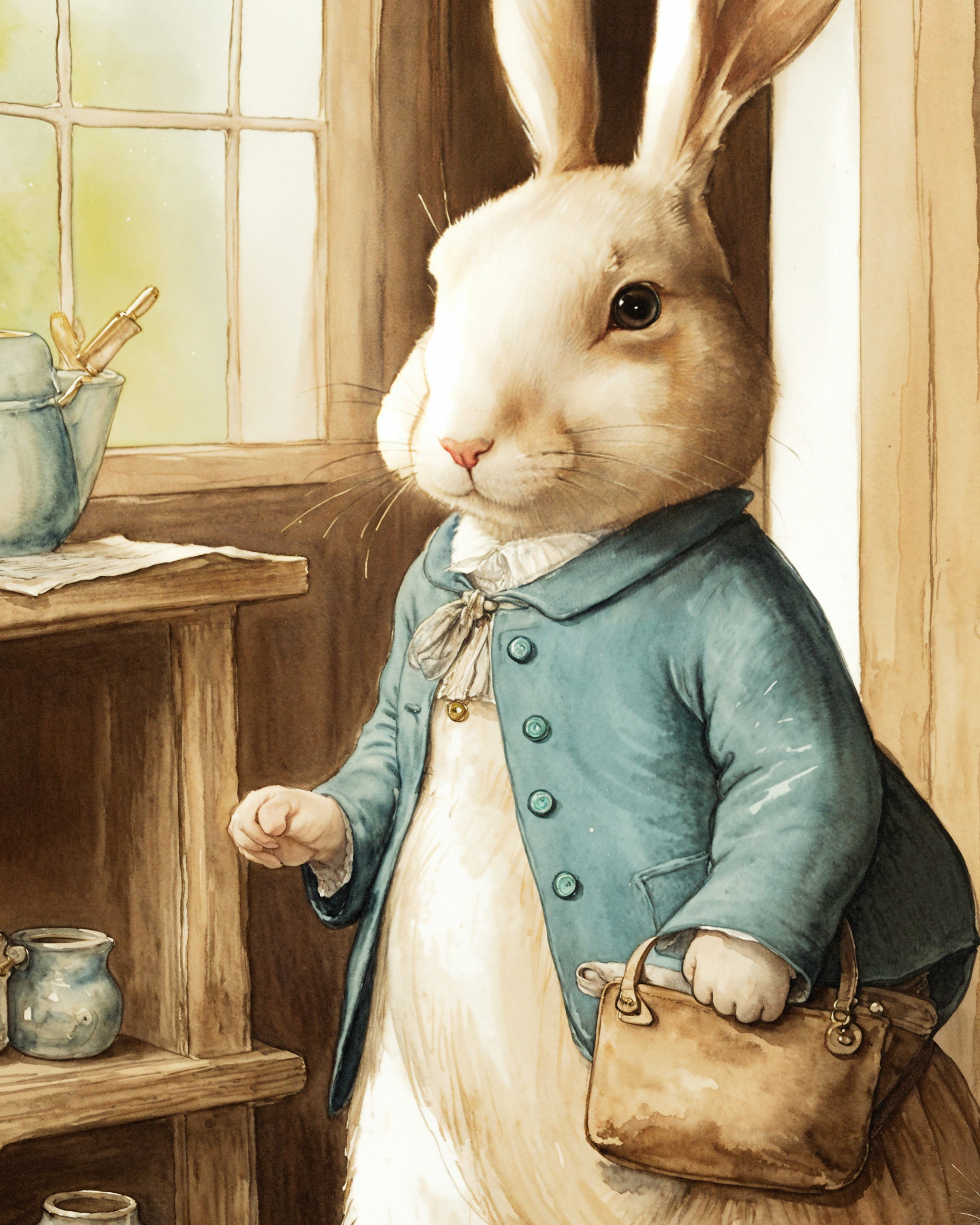 Peter Rabbit poster, eerbetoon aan Beatrix Potter - Konijn is thuis