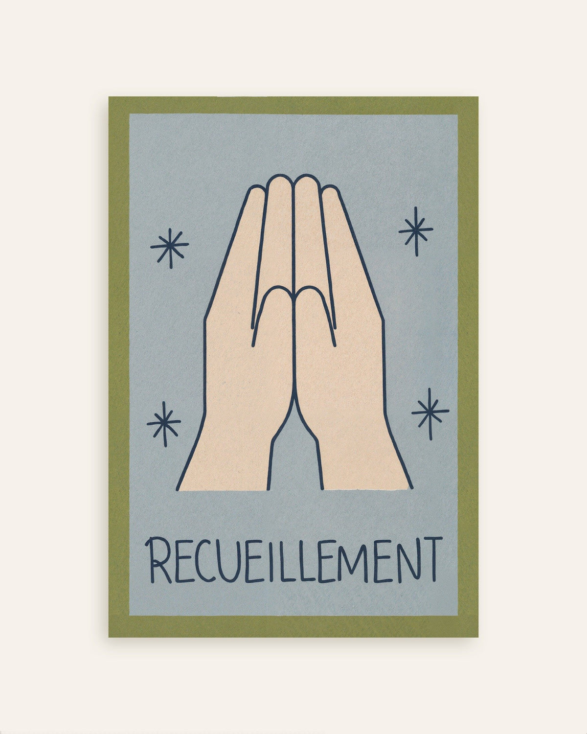 Poster van Recueillement - Minimalistische lijntekening poster, miniatuur