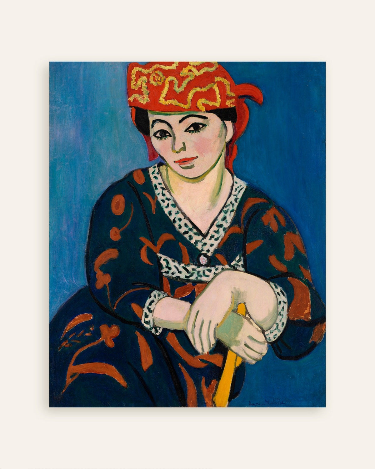 Poster van Rode madras-hoofddoek (1907) van Henri Matisse, miniatuur