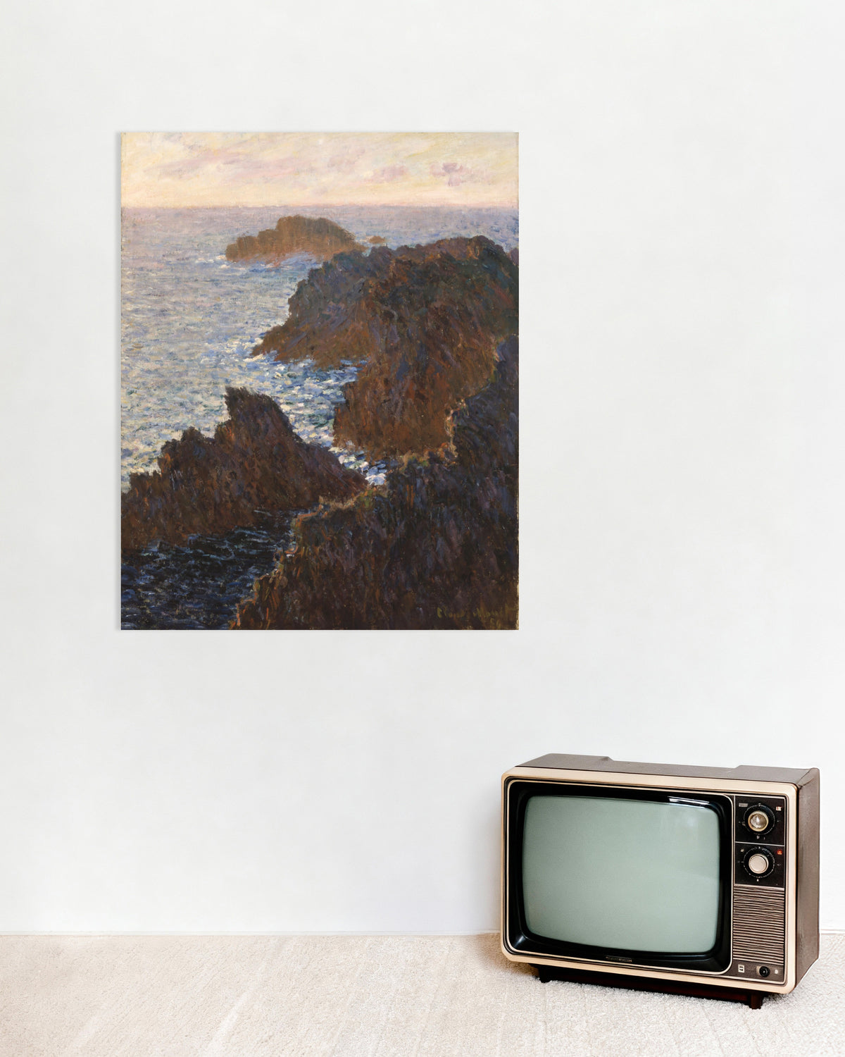Poster Rotsen op Belle-Île, Port-Domois (1886) van Claude Monet