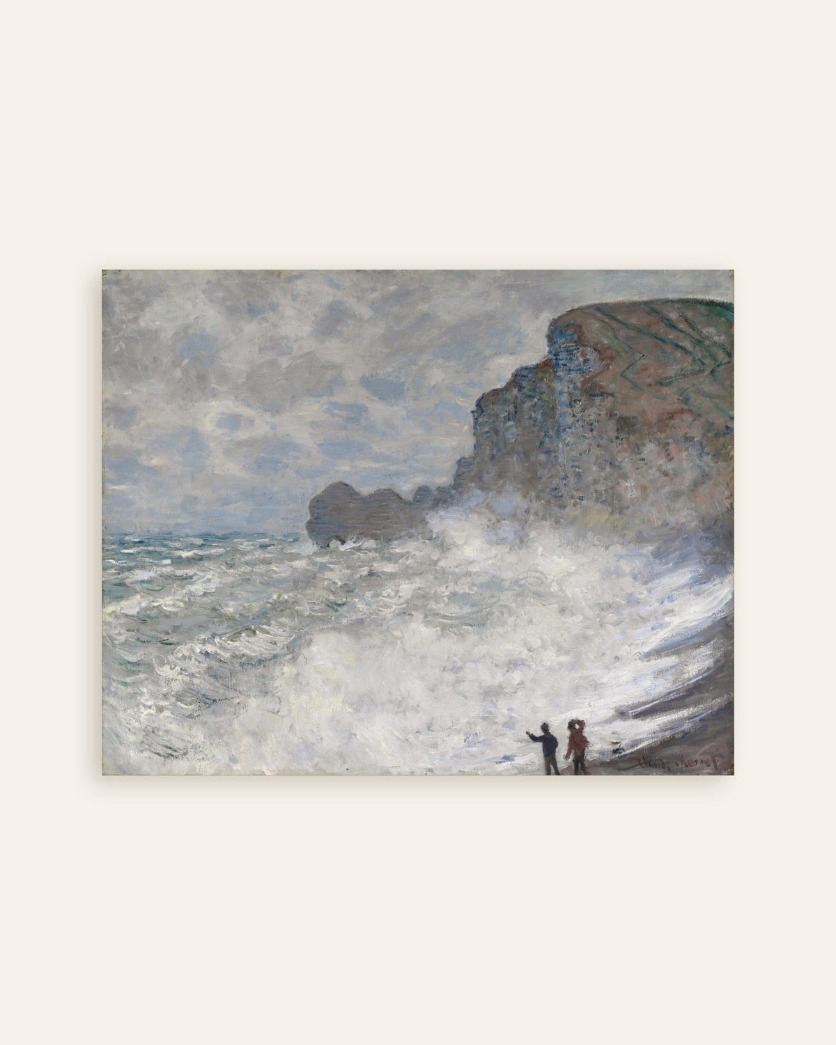 Poster Storm bij Étretat (1883) van Claude Monet, miniatuur