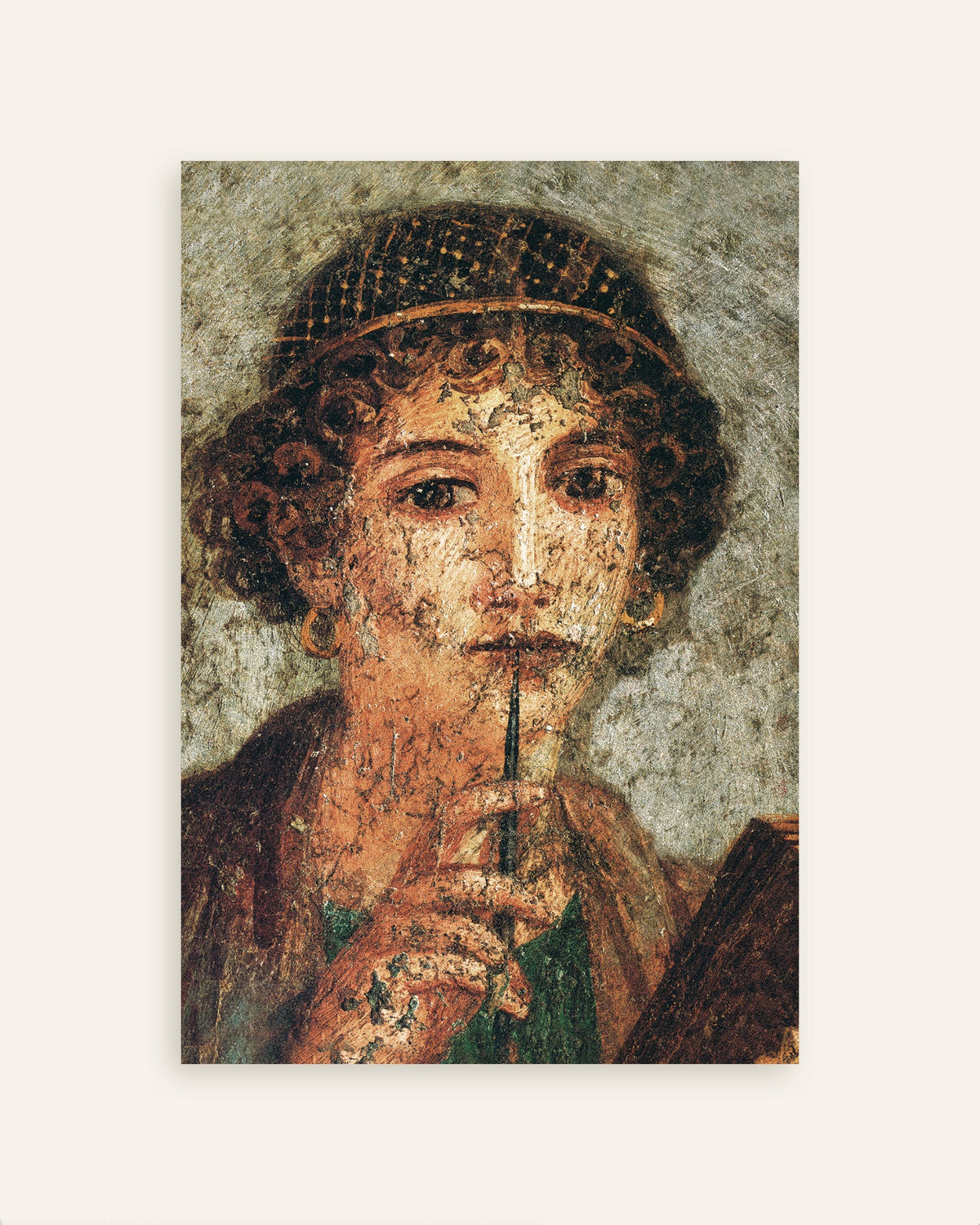 Poster met detail van een fresco van Sappho, miniatuur