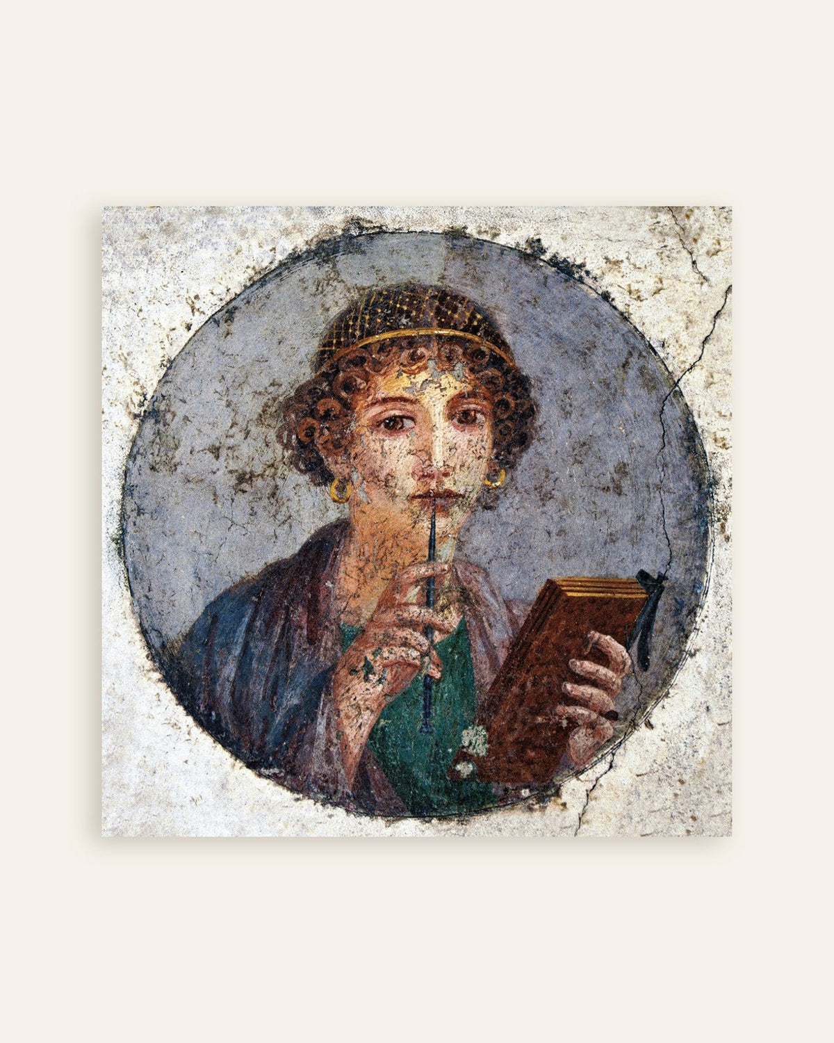 Poster van het Sappho-fresco uit Pompeii
