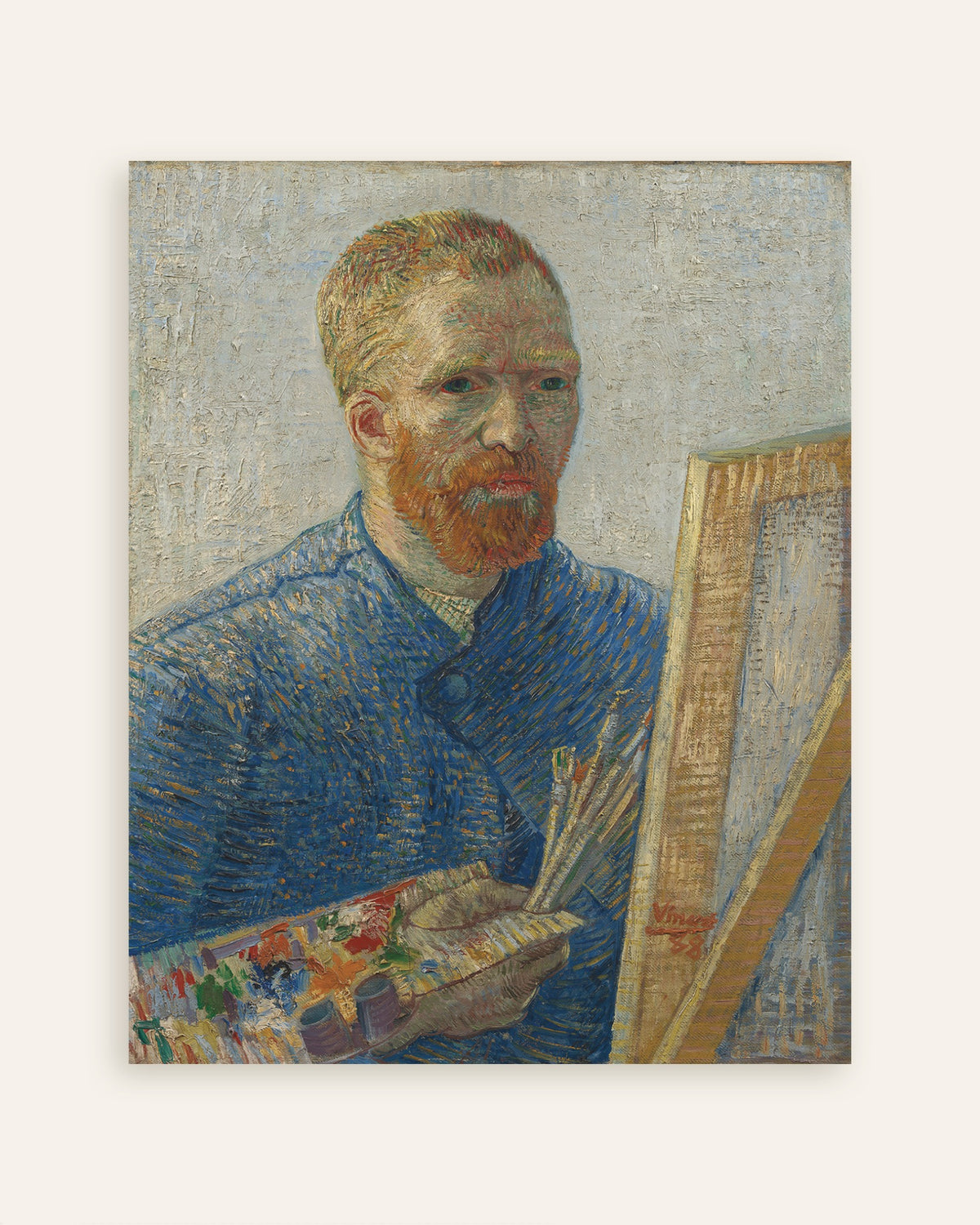 Poster van Zelfportret als schilder (1888) van Vincent van Gogh, miniatuur