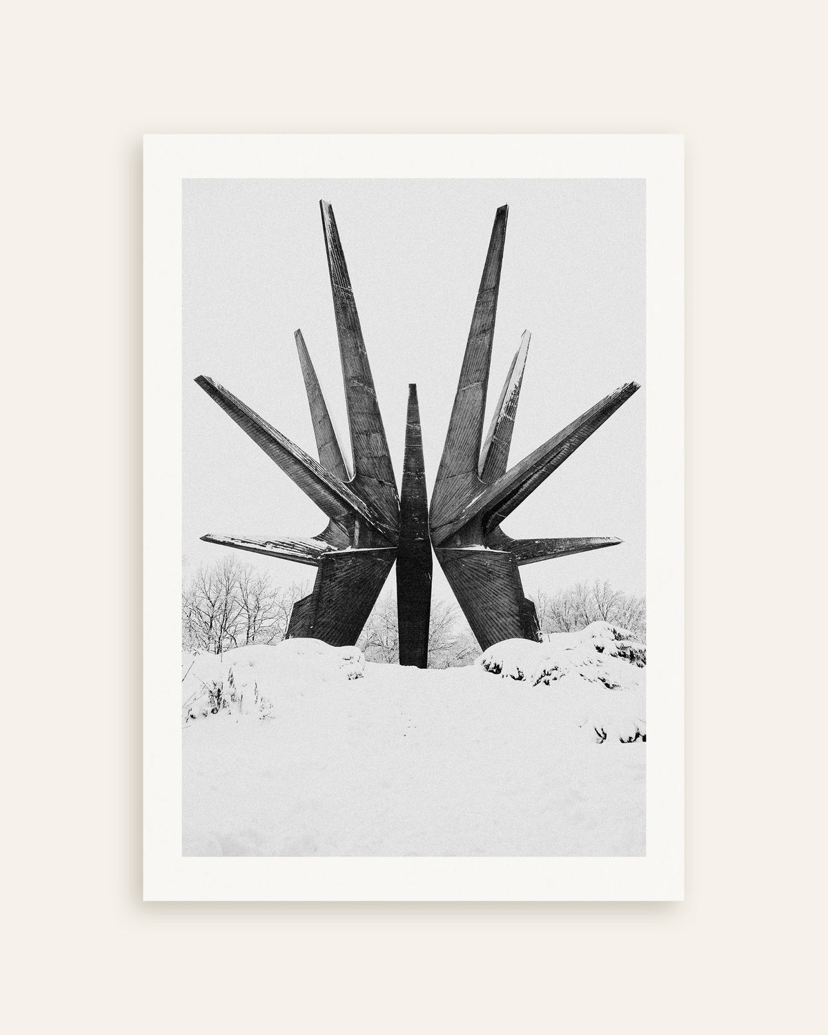 Poster ‘Stermonument in de sneeuw’, miniatuur