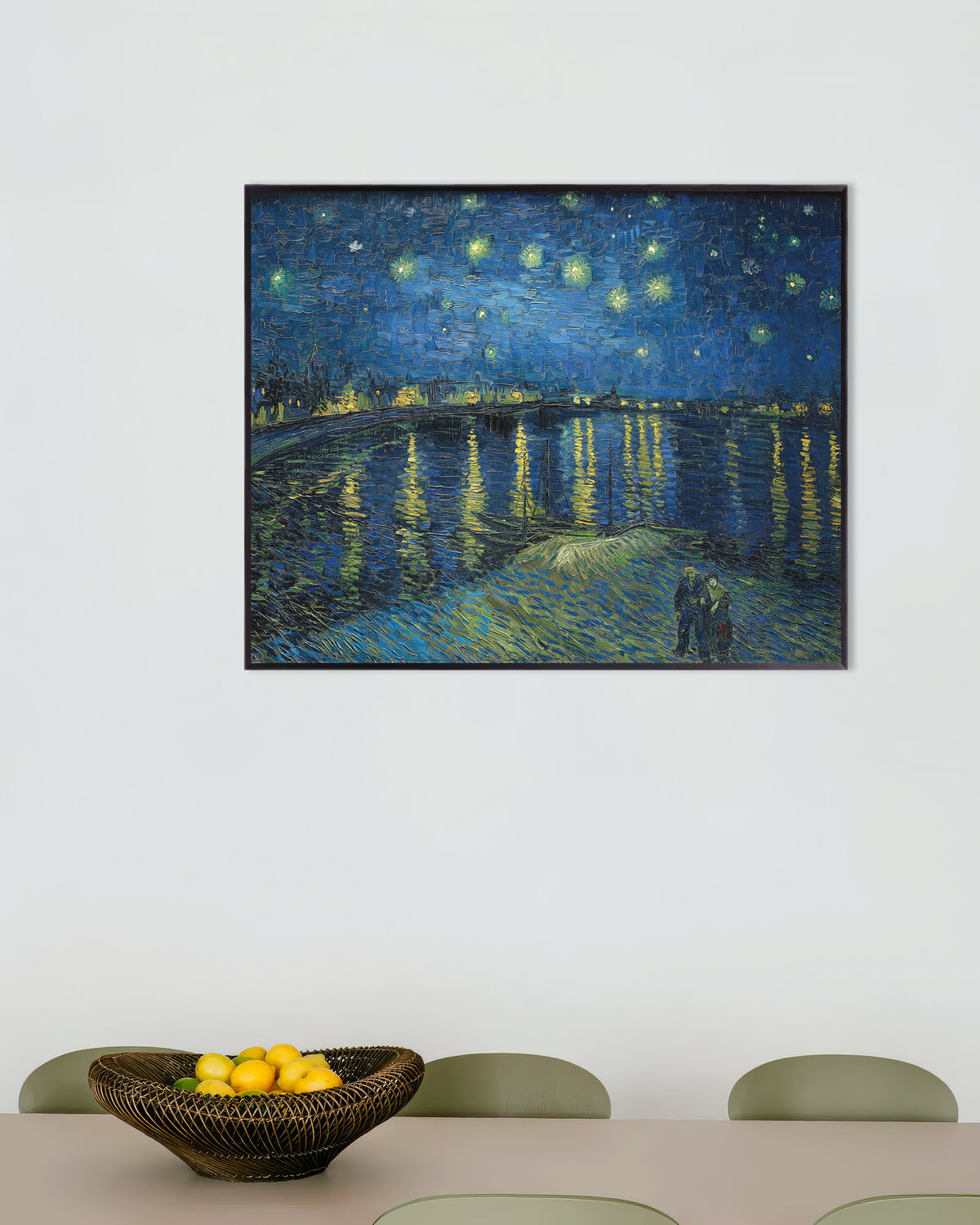 Poster van Sterrennacht boven de Rhône (1888) van Vincent van Gogh, met metalen lijst