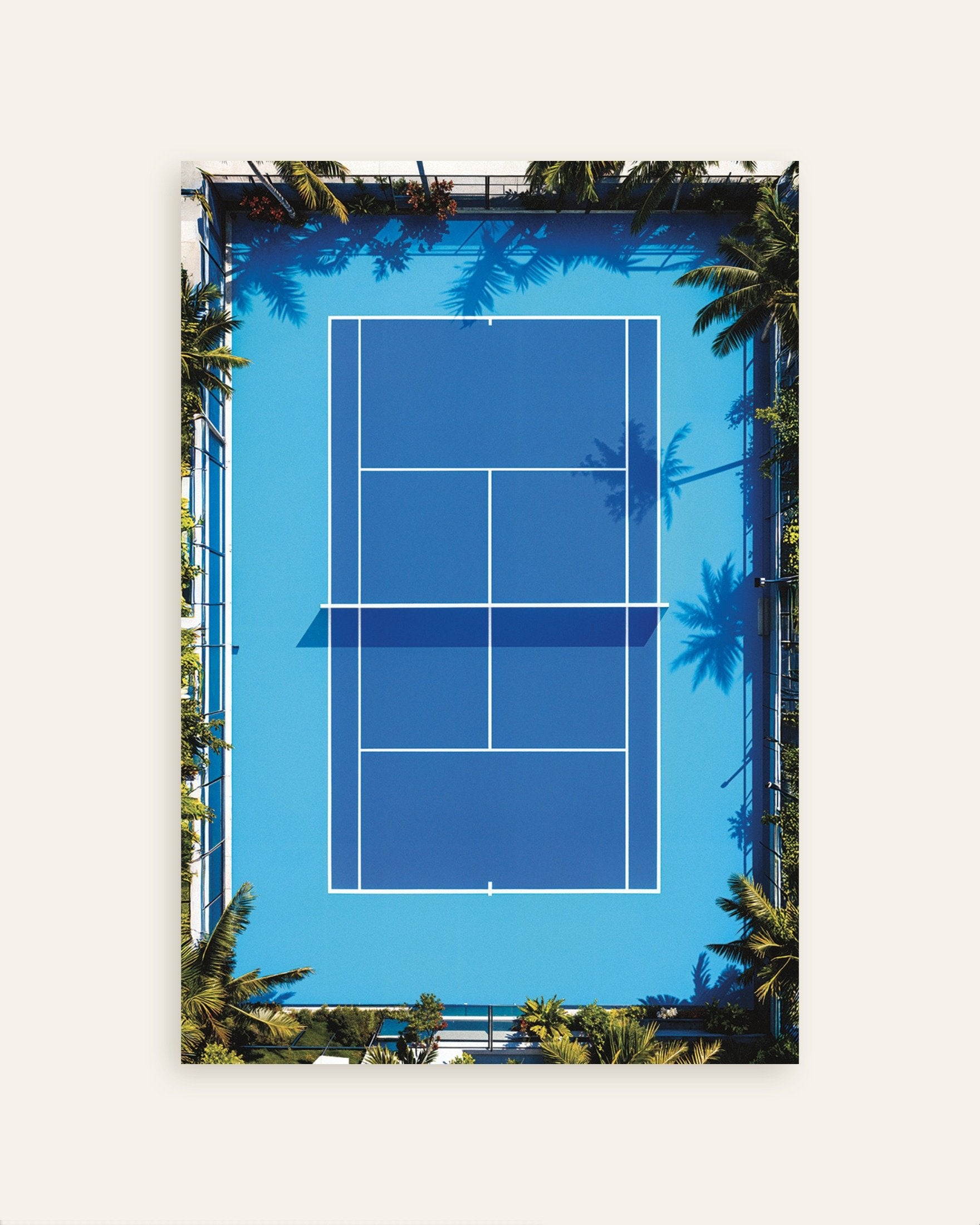 Poster of Tennis court aerial poster – Modern sports photography print, thumbnail