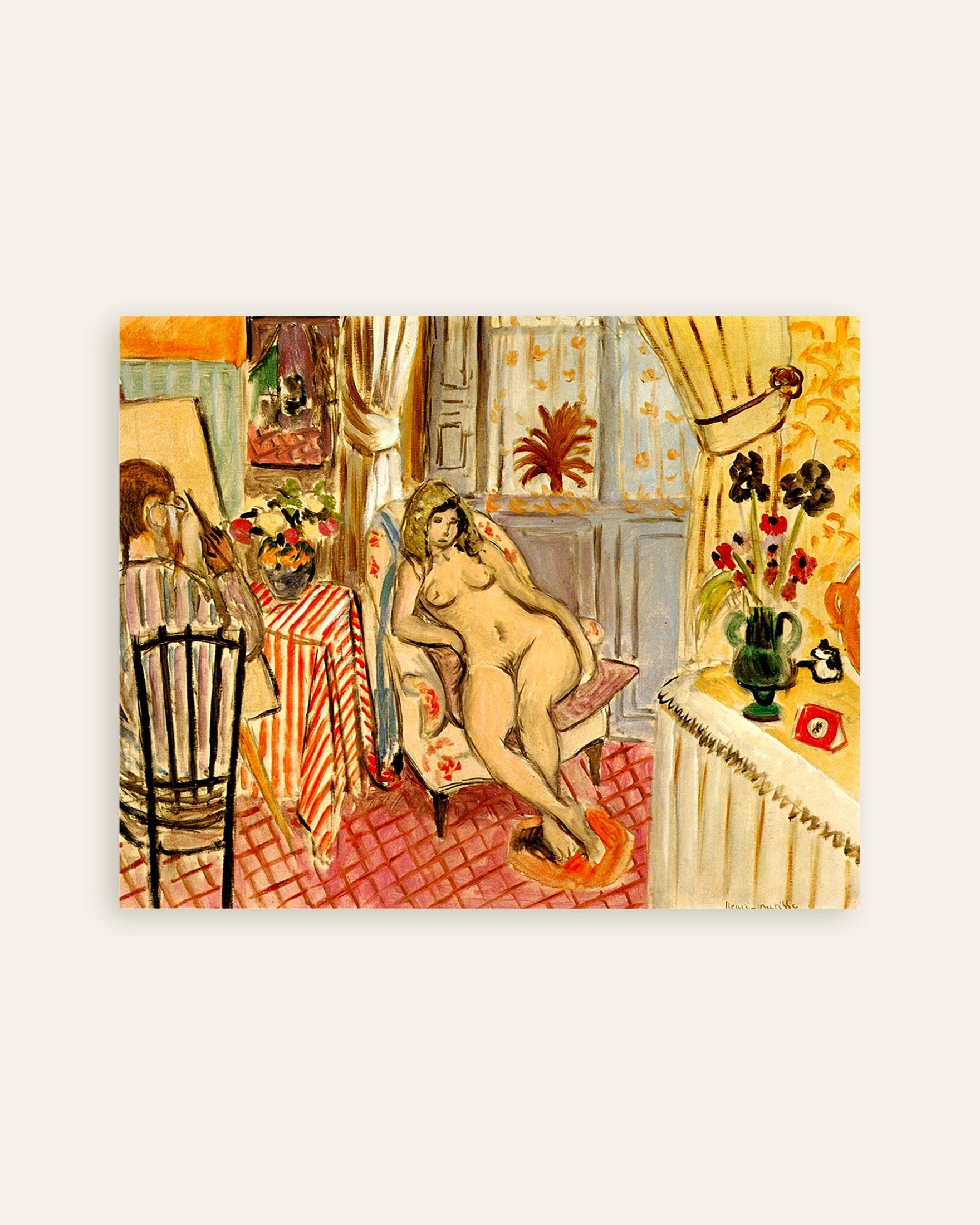 Poster of The artist and his model (1919) by Henri Matisse, thumbnail