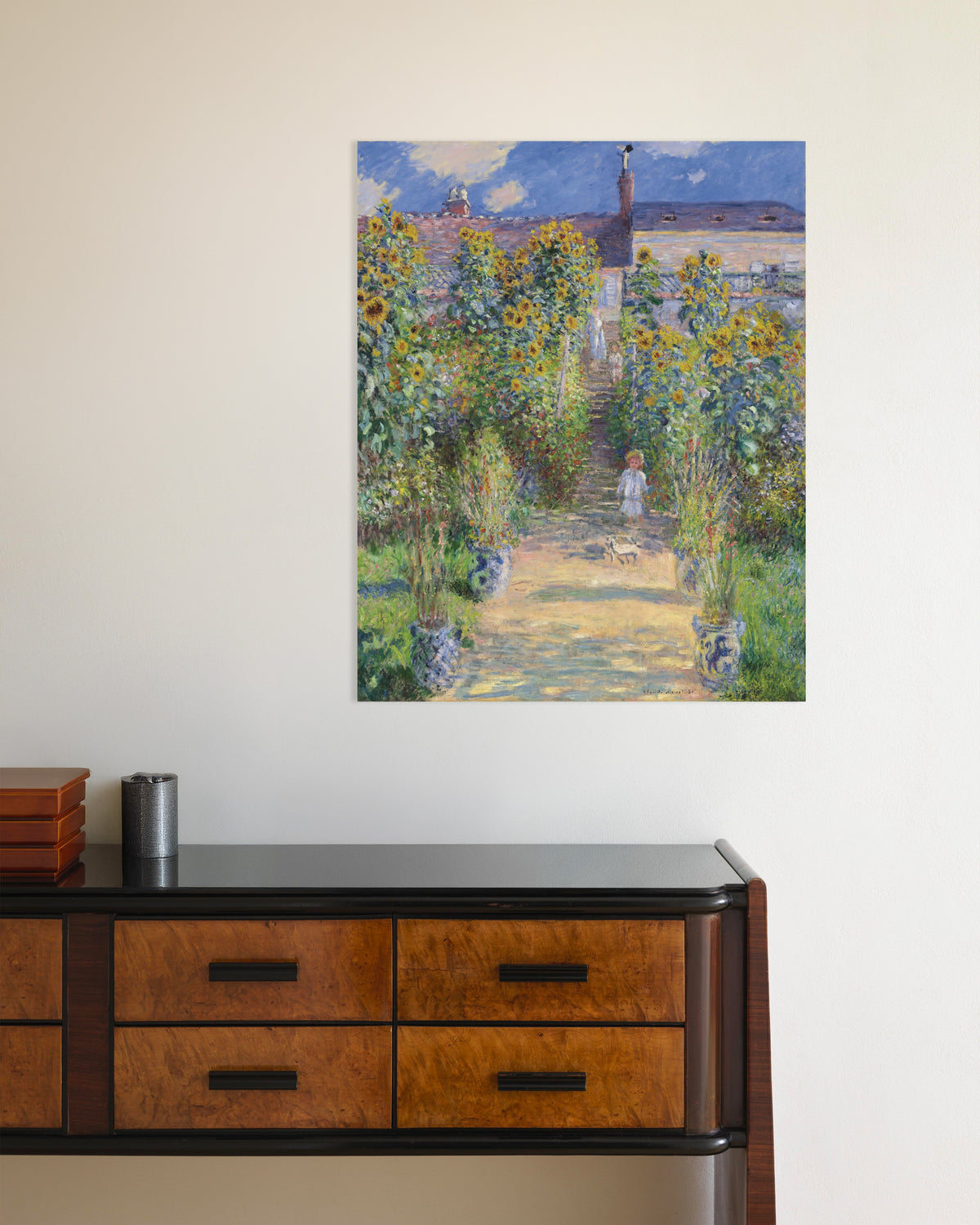 Poster De tuin van de kunstenaar in Vétheuil (1881) van Claude Monet