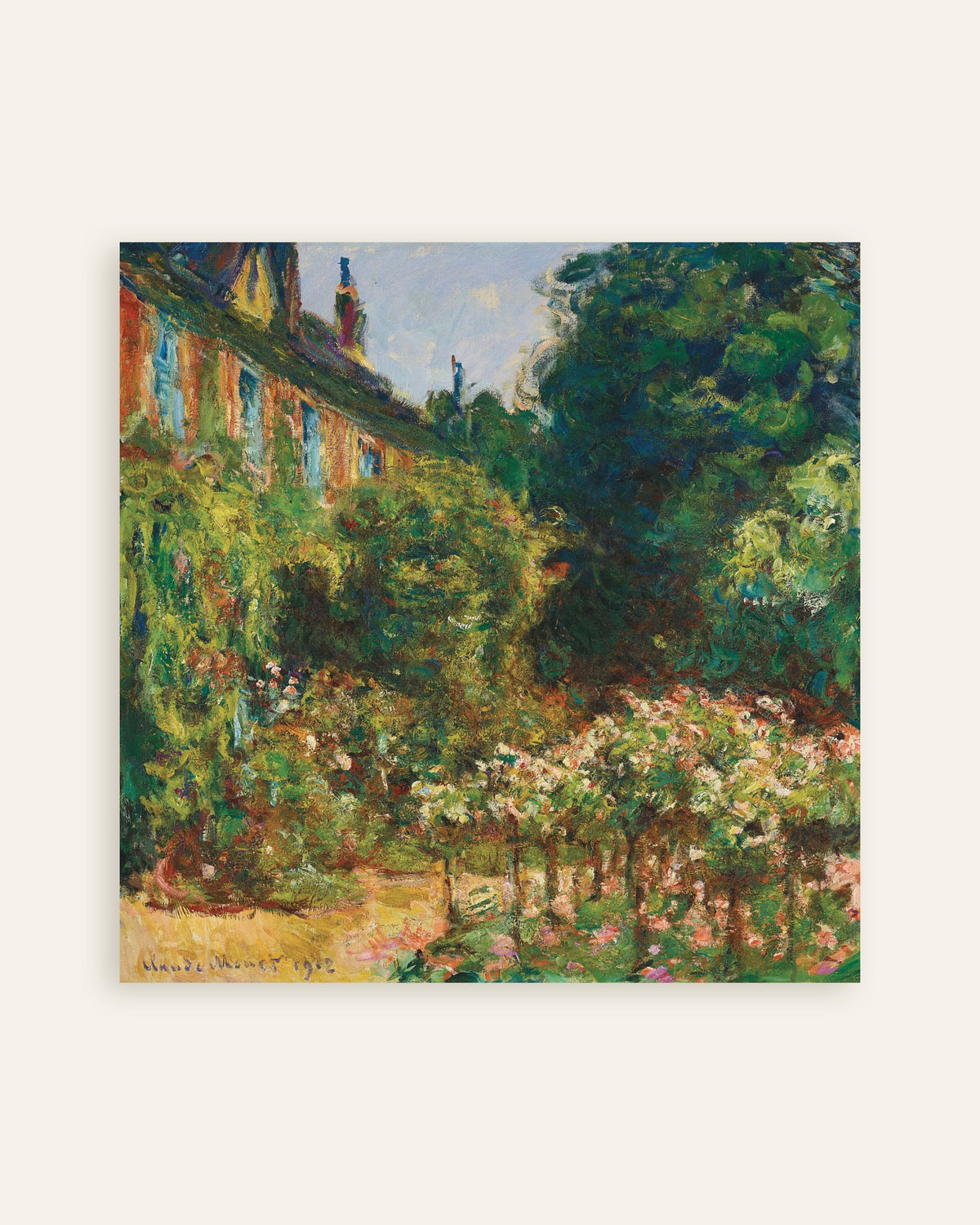Poster Het huis van de kunstenaar in Giverny (1912) van Claude Monet, miniatuur