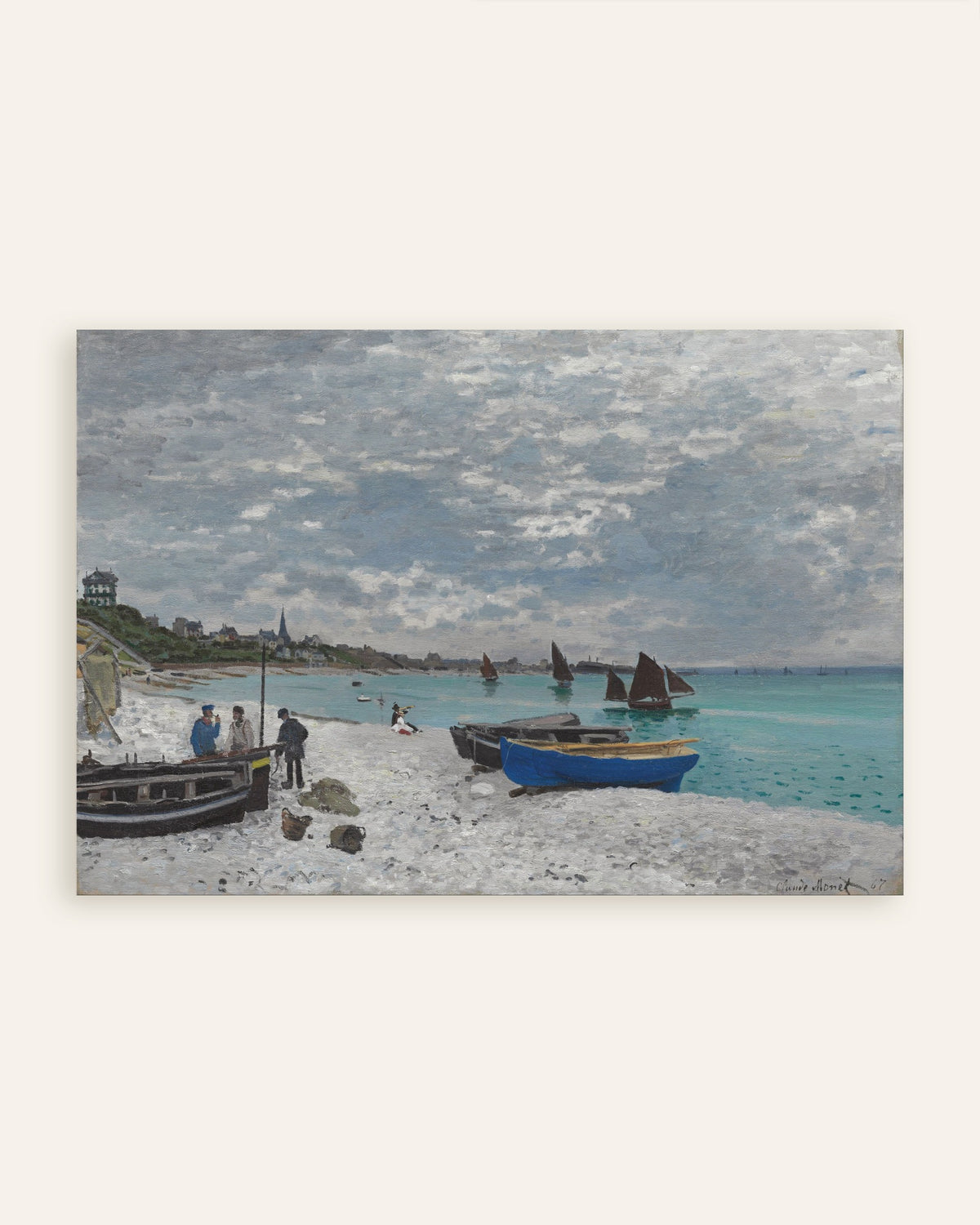 Poster Het strand van Sainte-Adresse (1867) van Claude Monet, miniatuur