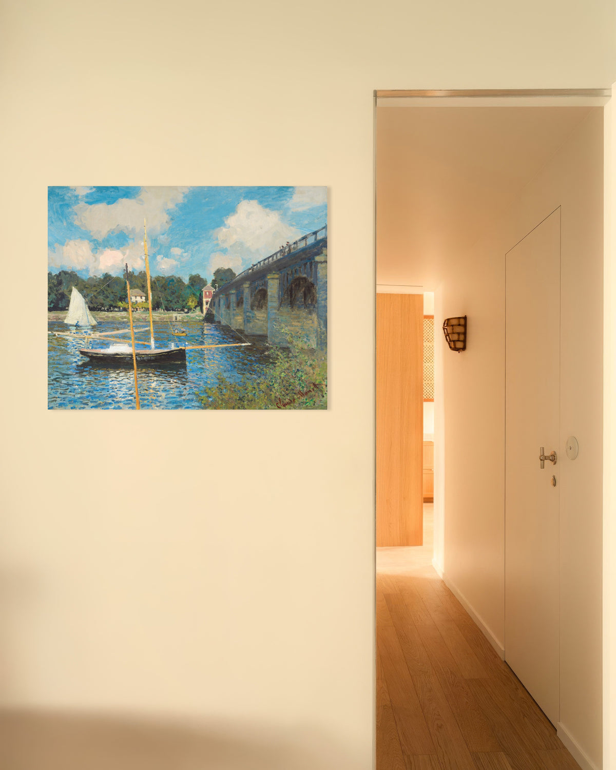 Poster De brug in Argenteuil (1874) van Claude Monet