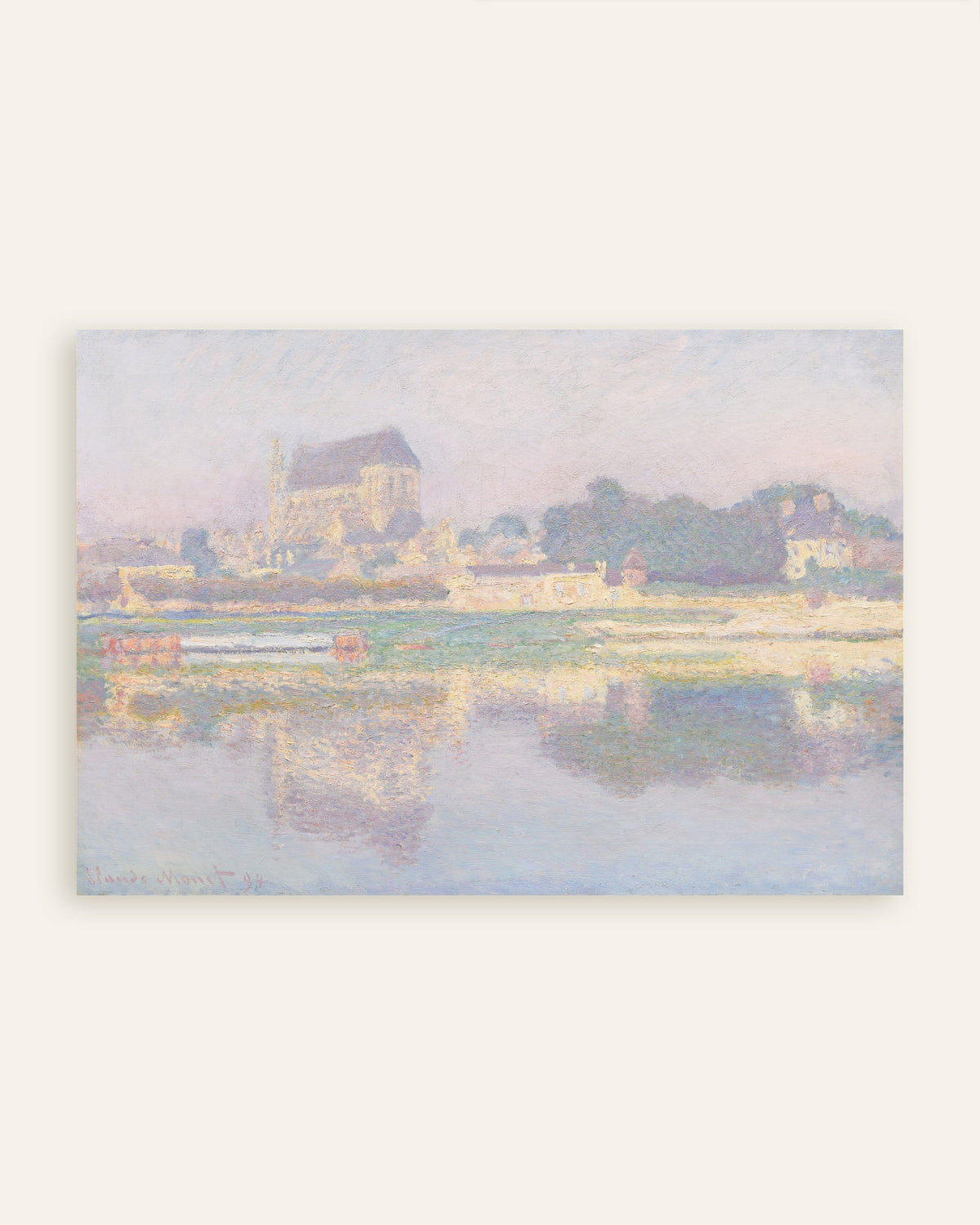 Poster De kerk van Vernon, zon (1894) van Claude Monet, miniatuur