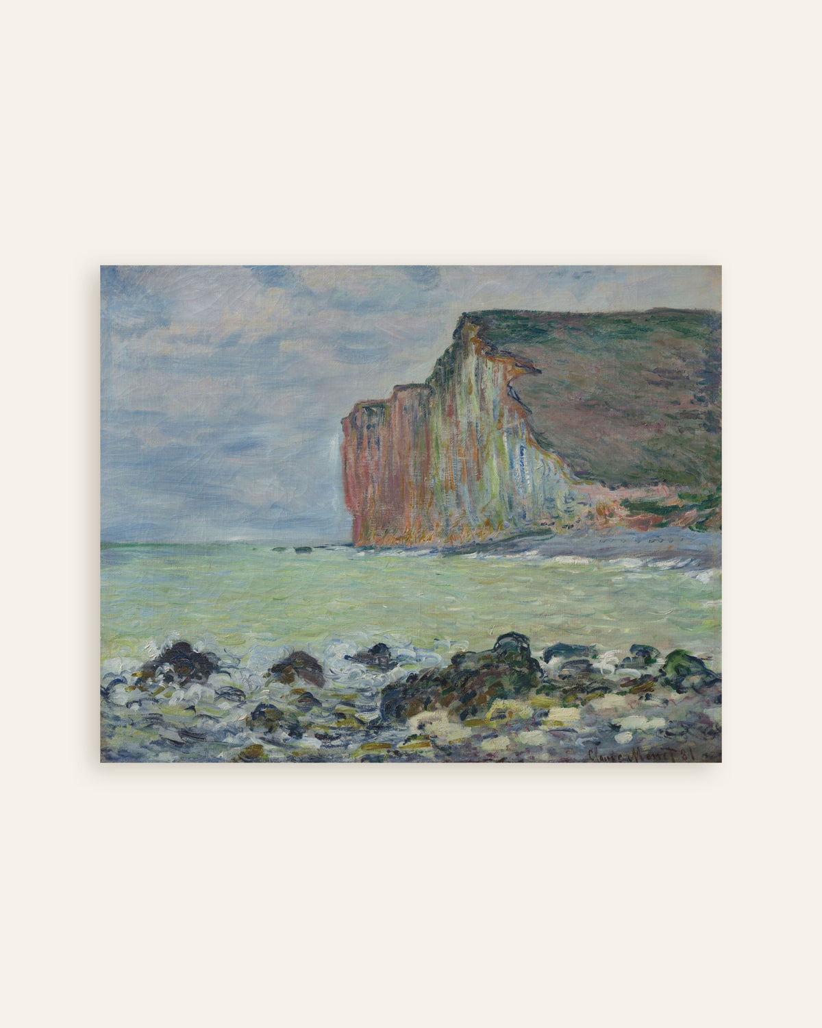 Poster De klif bij Les Petites-Dalles (1881) van Claude Monet, miniatuur