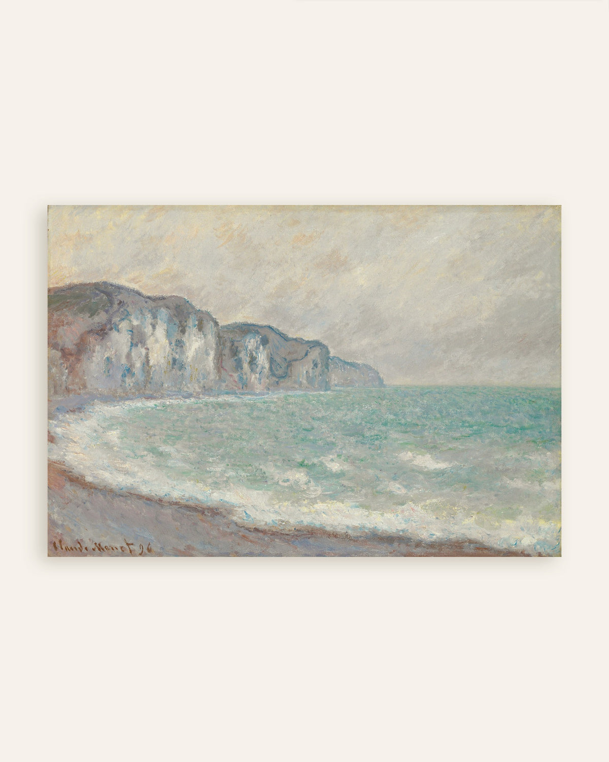 Poster De klif bij Pourville (1896) van Claude Monet, miniatuur
