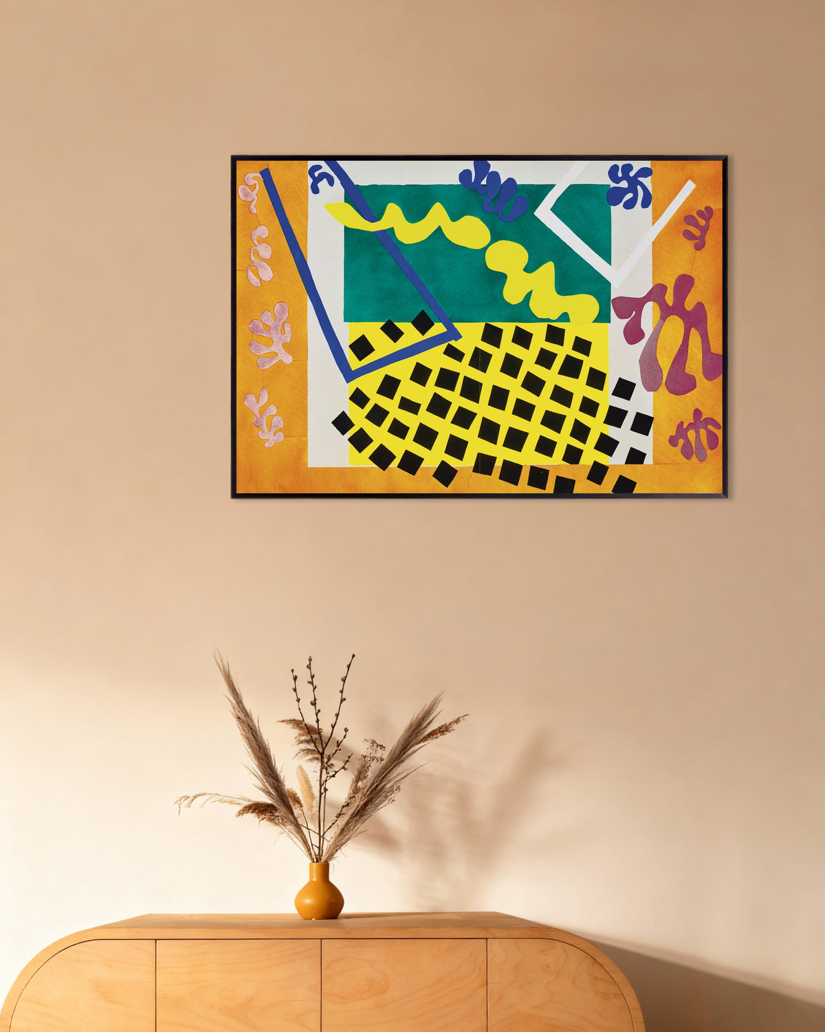 Poster van The Codomas (Jazz, 1947) van Henri Matisse, met metalen lijst