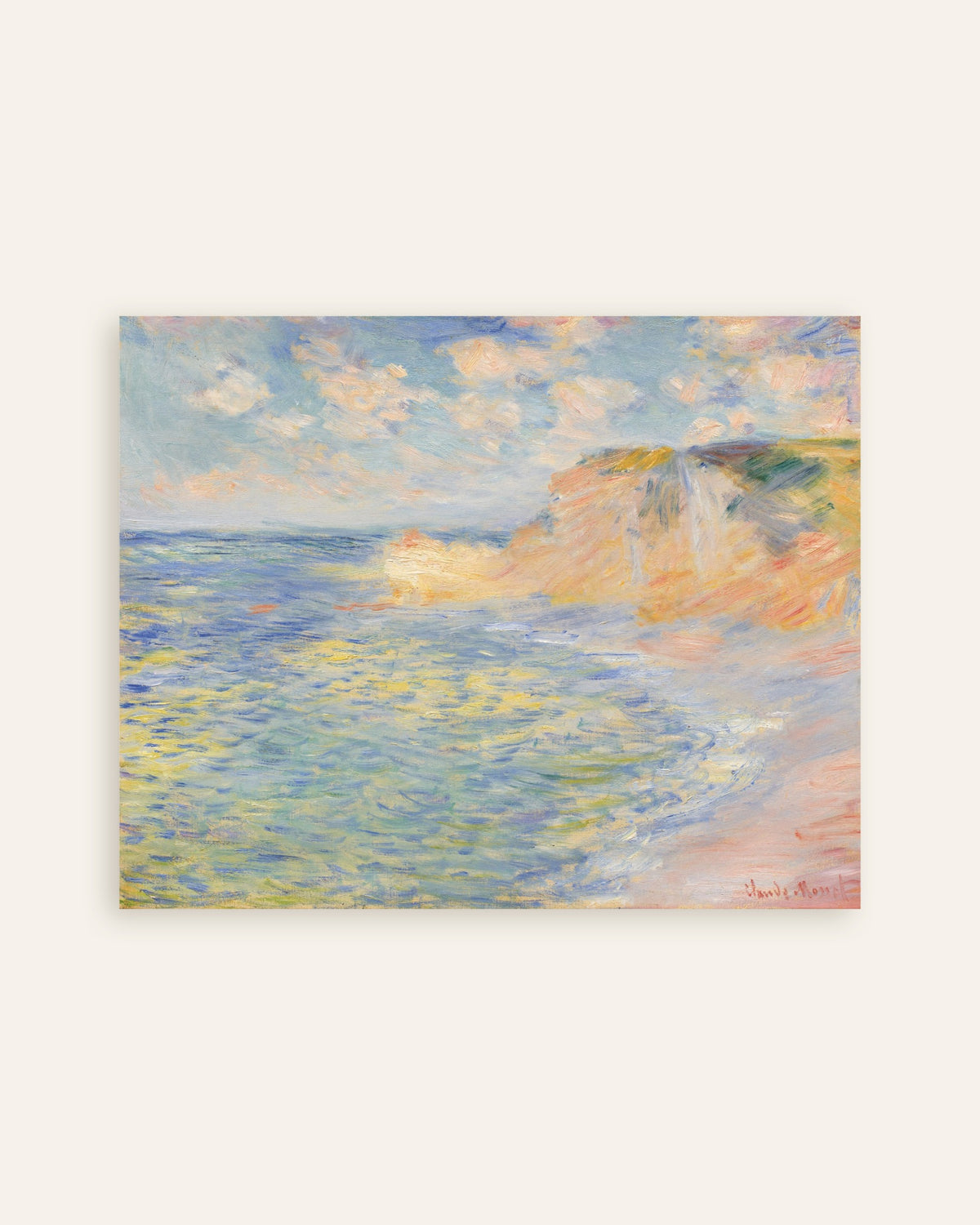 Poster De Falaise d'Amont, Étretat (1885) van Claude Monet, miniatuur