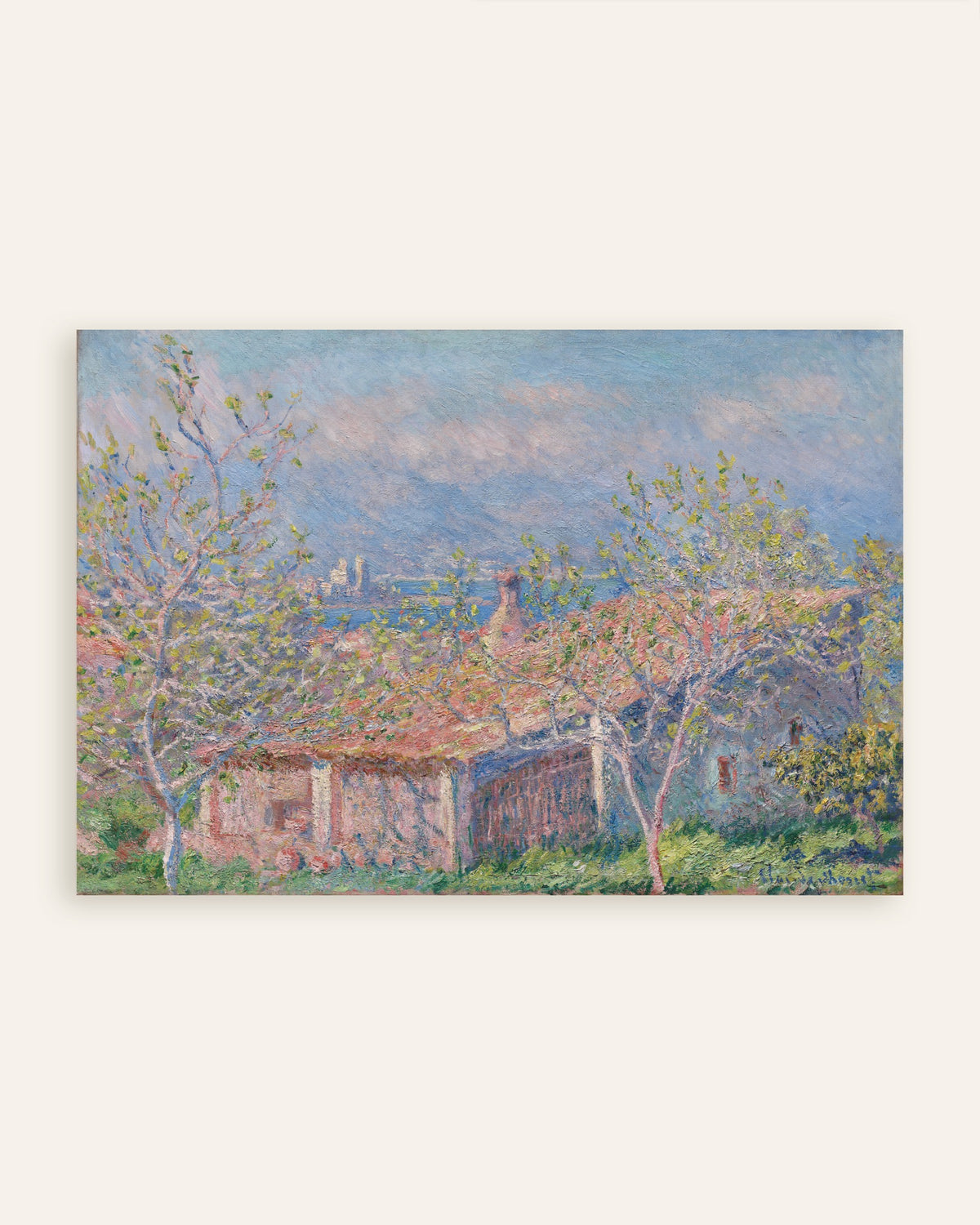 Poster Het huis van de tuinman in Antibes (1888) van Claude Monet, miniatuur