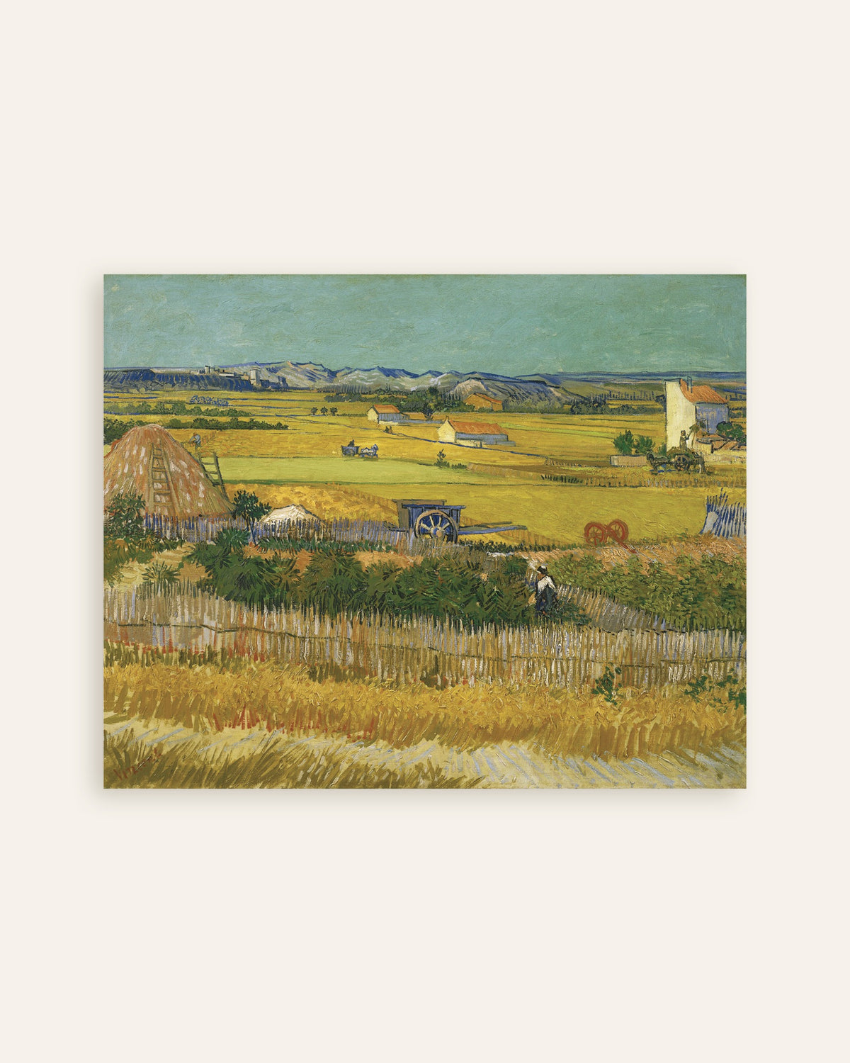 Poster van De oogst (1888) van Vincent van Gogh, als miniatuur