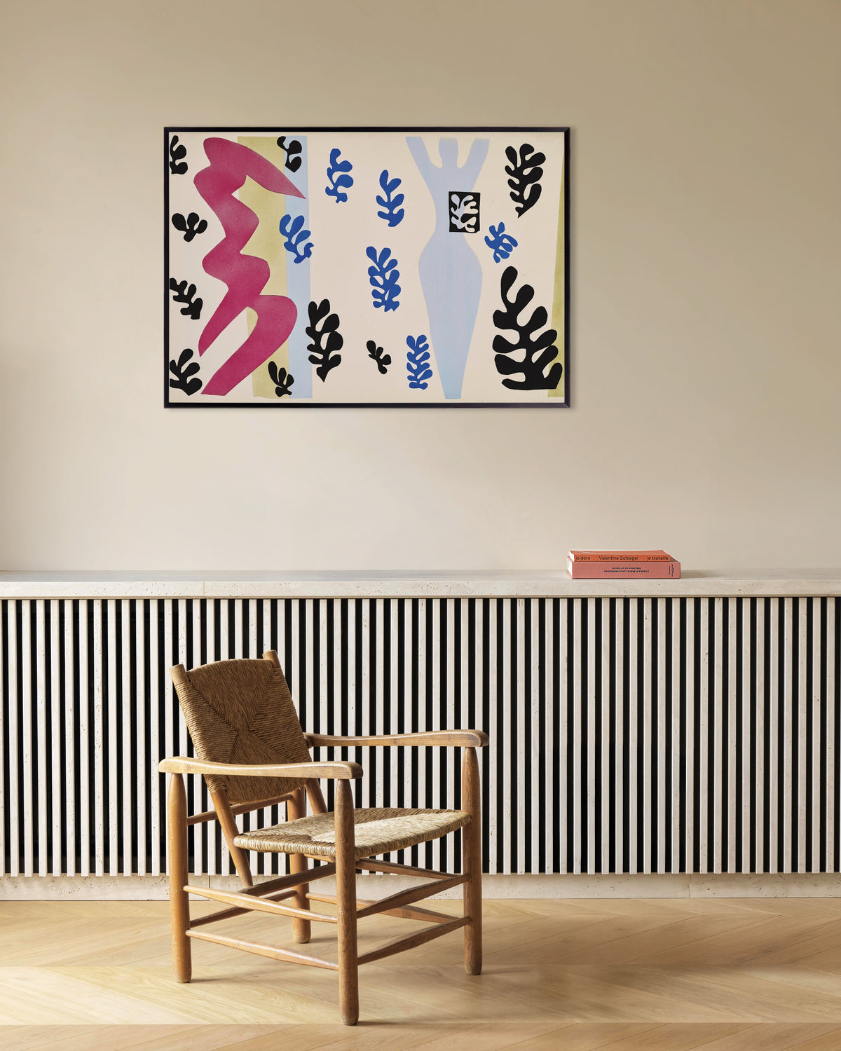 Poster van De Messenwerper (Jazz, 1947) van Henri Matisse, met metalen lijst