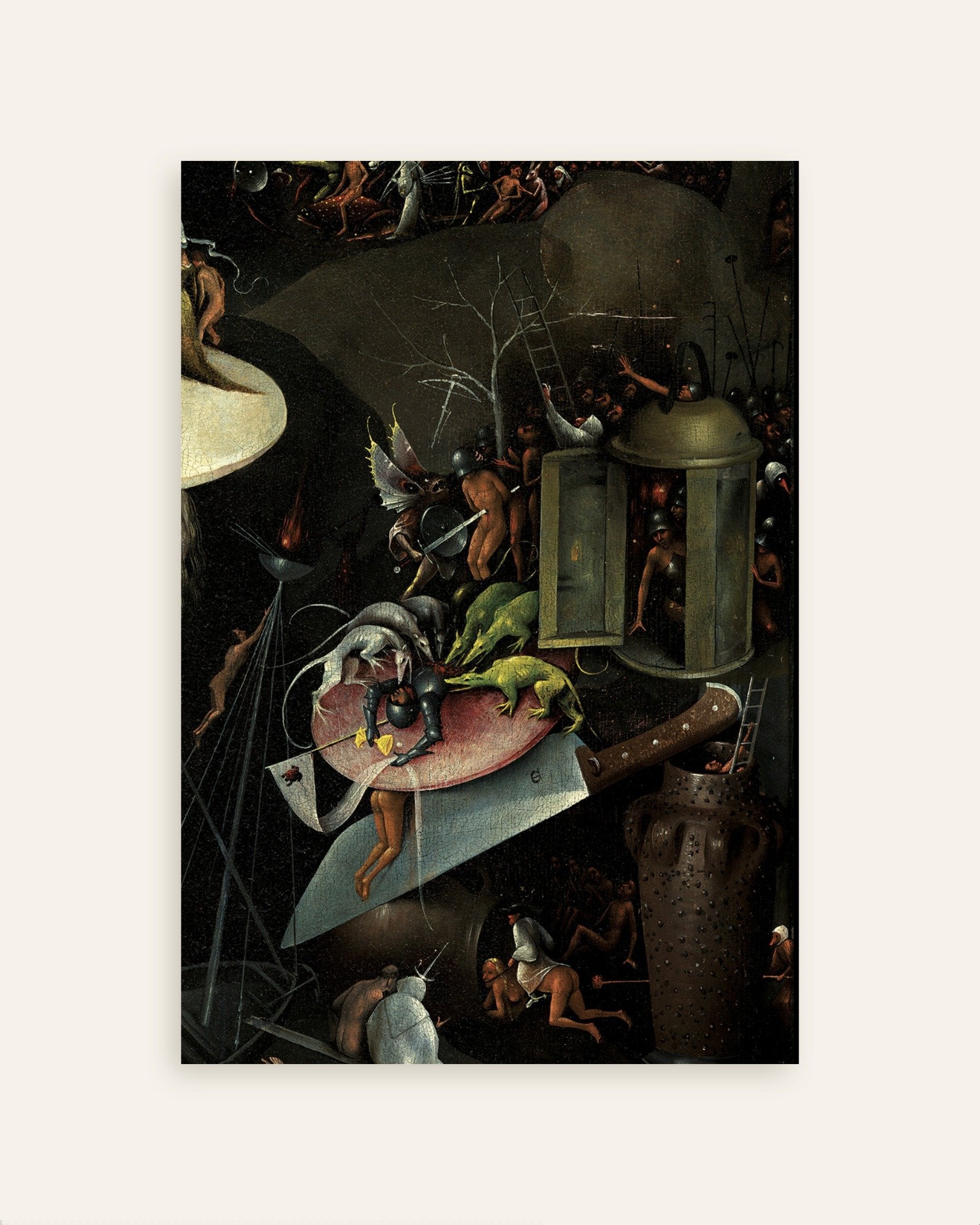 Poster of The knight and the hounds - Detail from The Garden of Earthly Delights, thumbnail