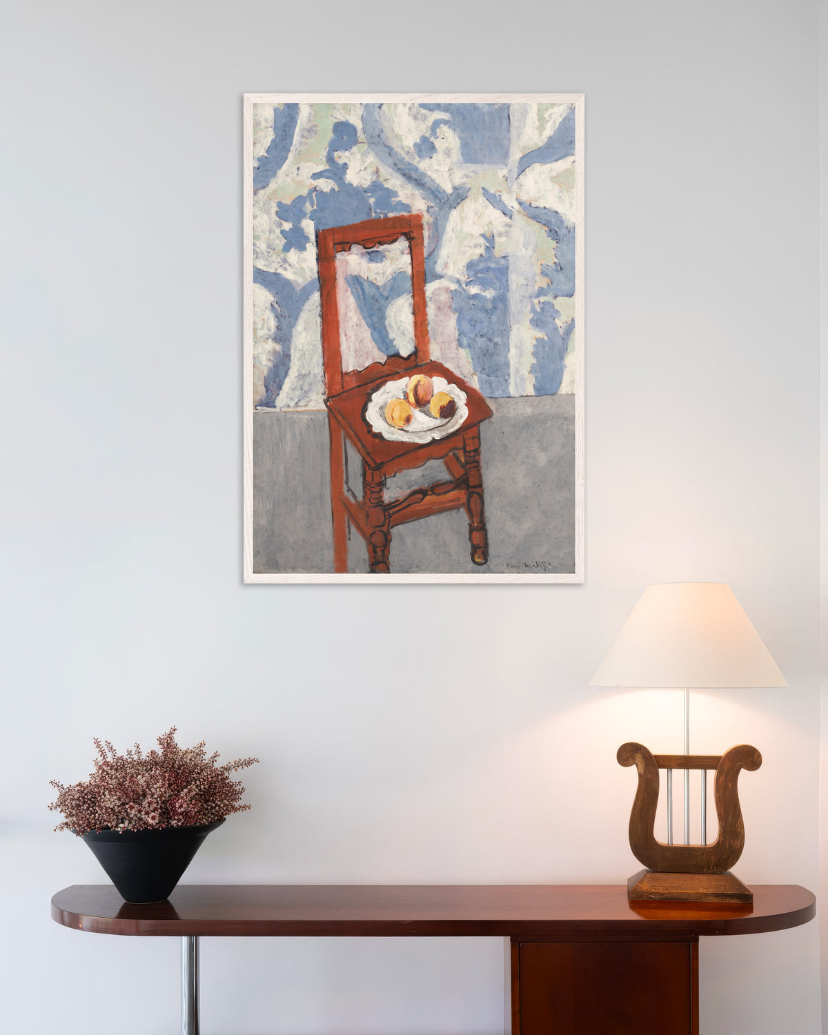 Poster van De Lorraine-stoel (1919) van Henri Matisse, met witte houten lijst
