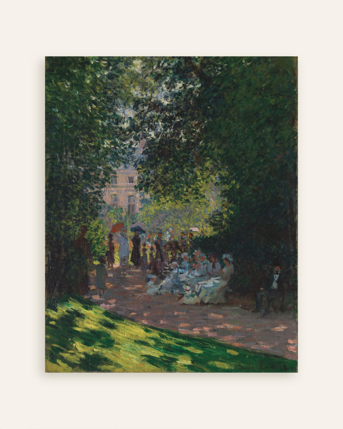 Poster Het Parc Monceau (1878) van Claude Monet, miniatuur