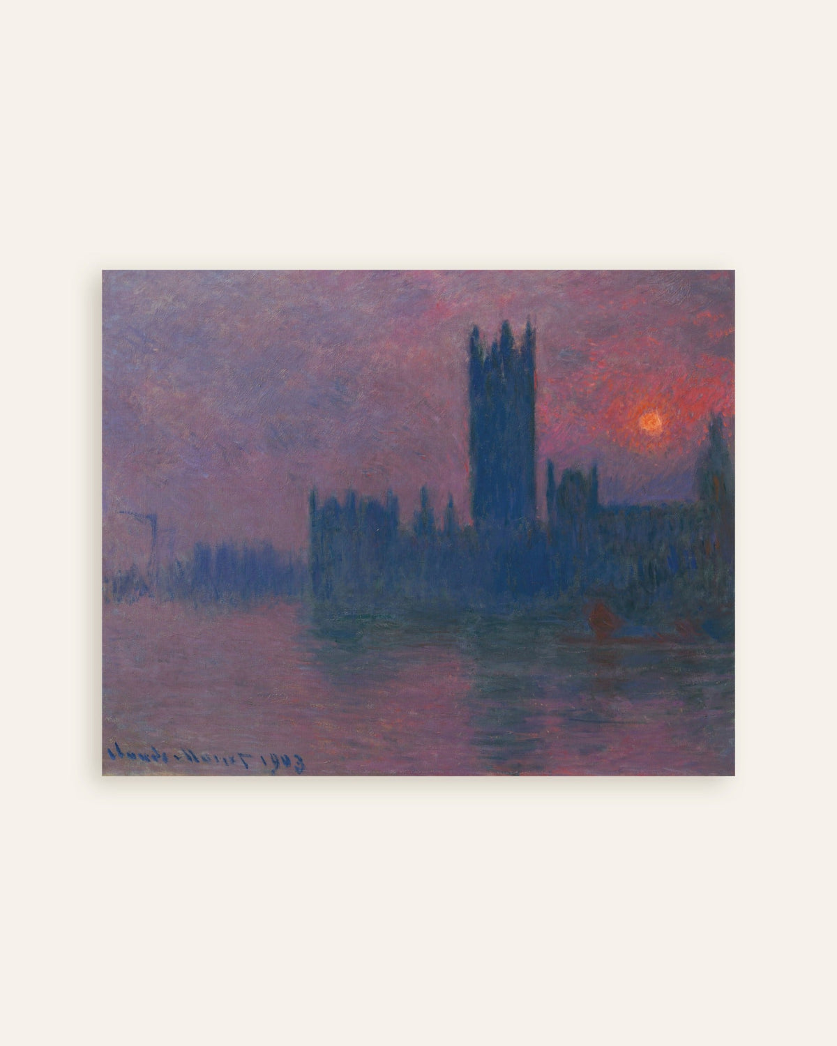 Poster Het parlement, ondergaande zon (1900–1903) van Claude Monet, miniatuur
