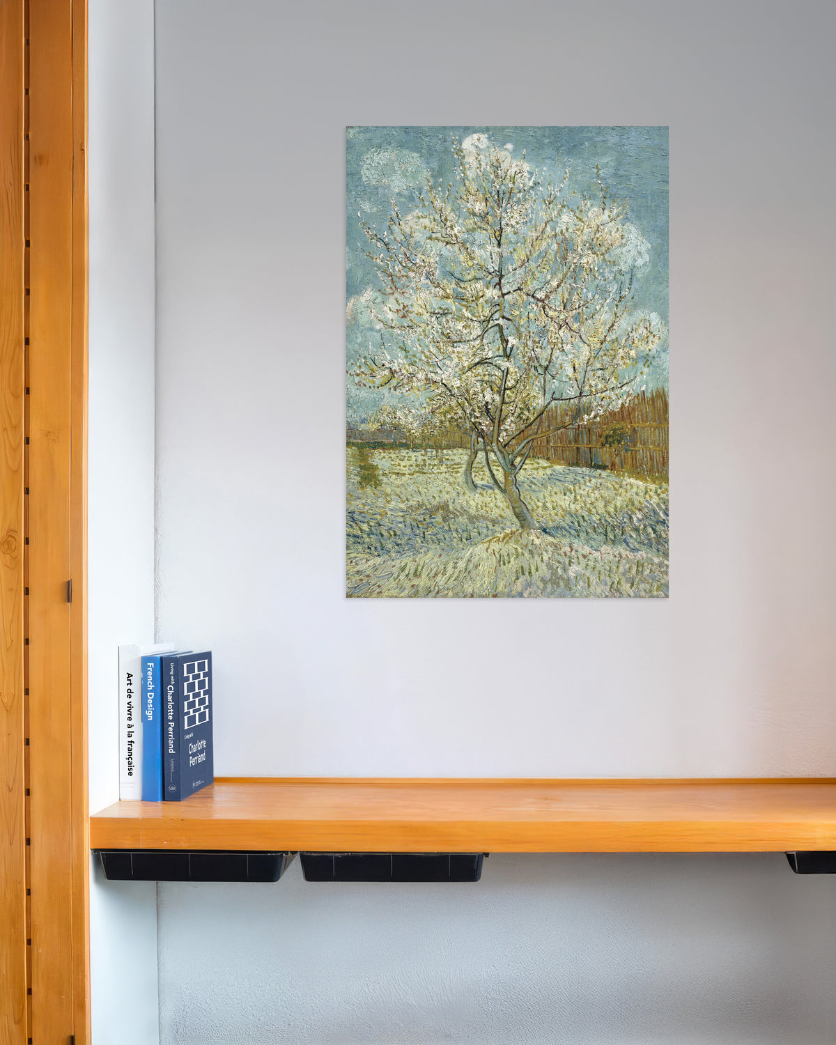 Poster van De roze perzikboom (1888) van Vincent van Gogh
