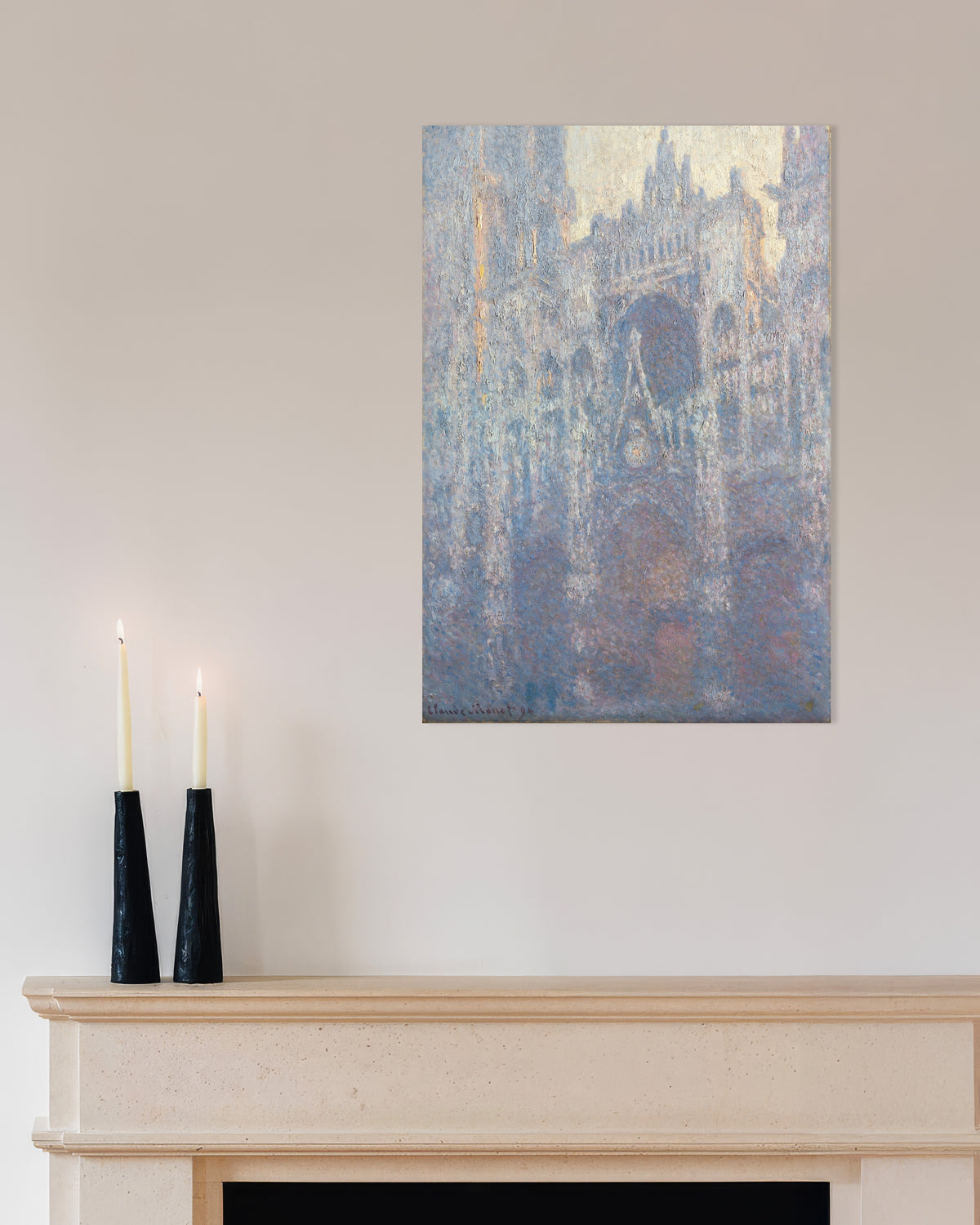 Poster Het portaal van de kathedraal van Rouen in het ochtendlicht (1894) van Claude Monet