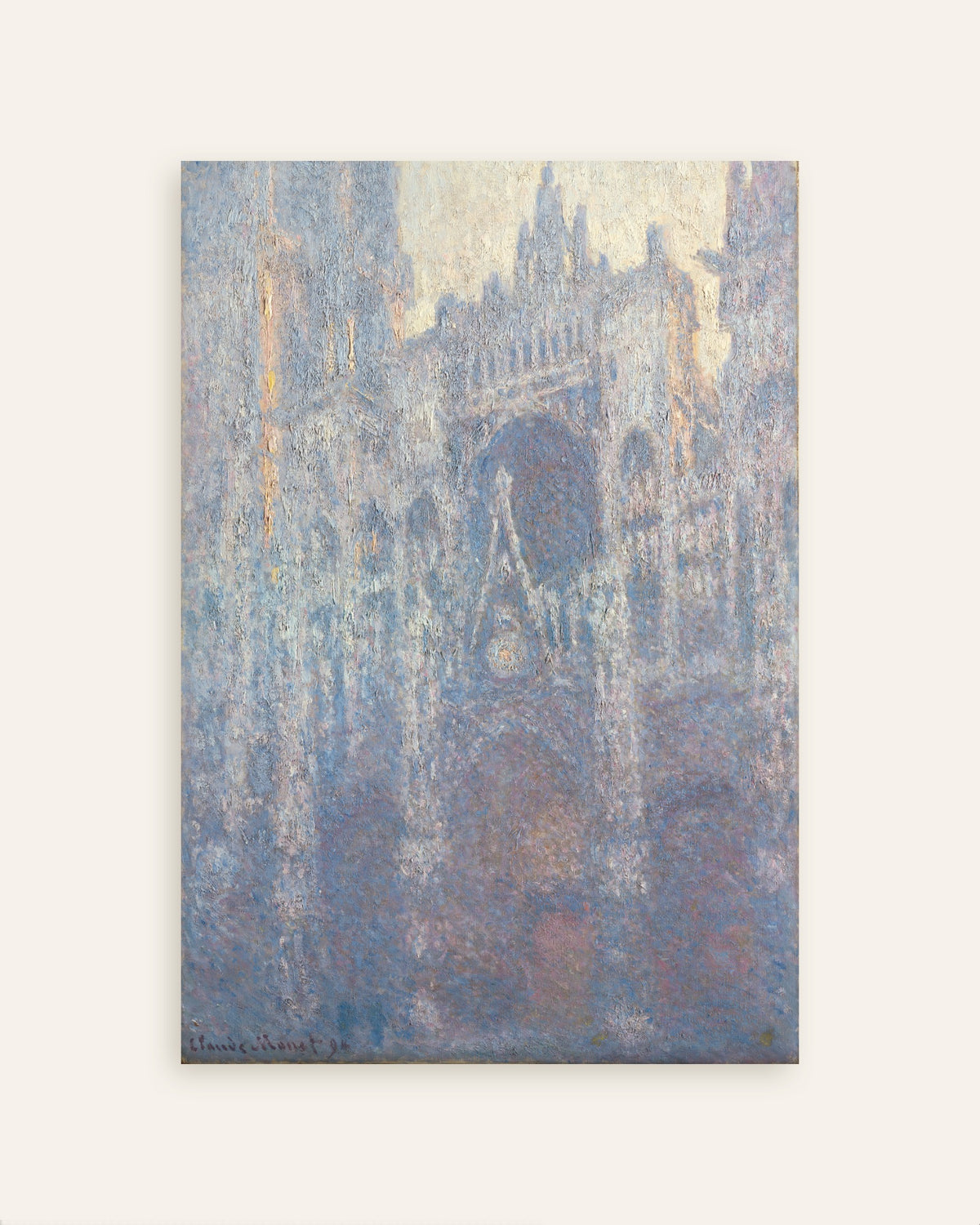 Poster Het portaal van de kathedraal van Rouen in het ochtendlicht (1894) van Claude Monet, miniatuur